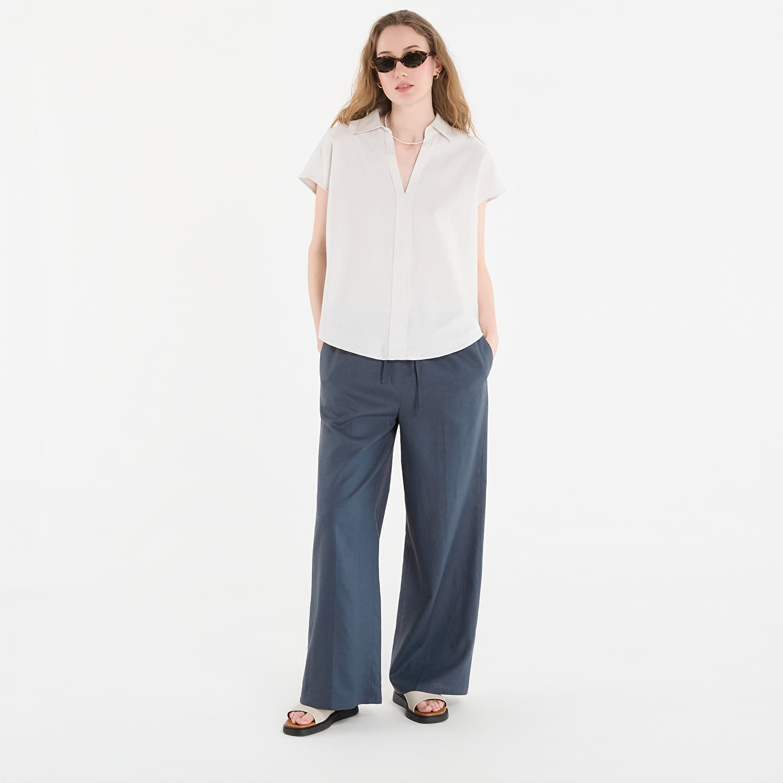 Pantalons femme Calvin Klein Jeans Linen Weekend Casual Pant Biloxi Blues