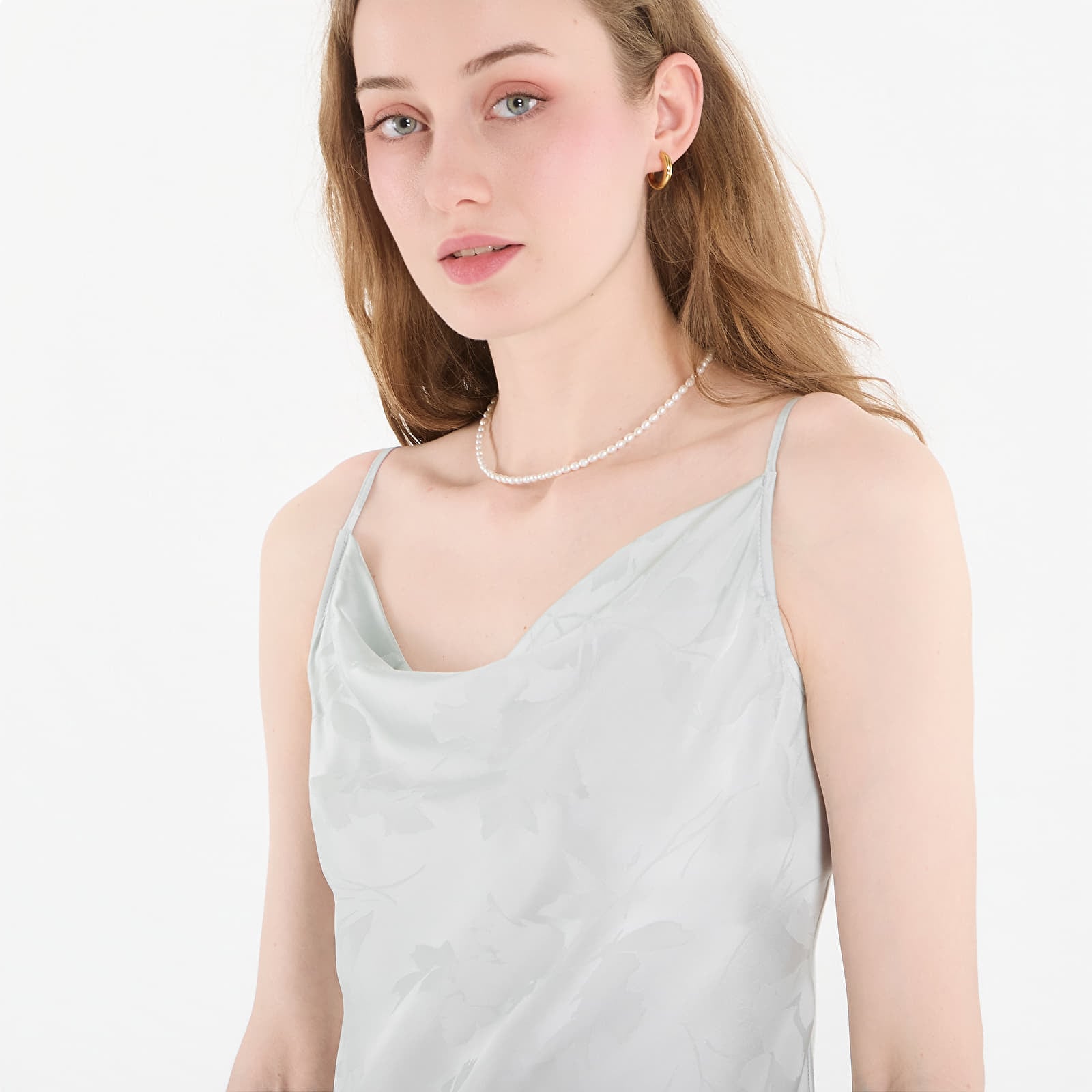 Abiti Calvin Klein Viscose Jacquard Maxi Slip Dress Green