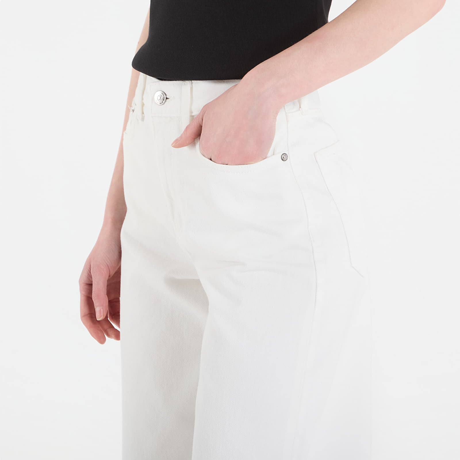 Jeans Calvin Klein Jeans The Wide Leg Raw Hem Chalk White
