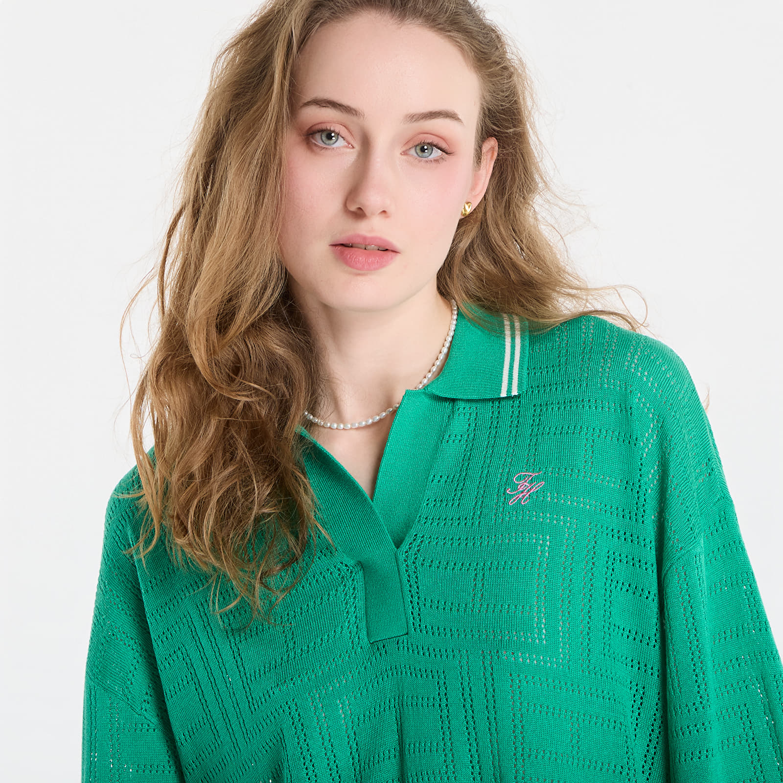 Polo trička Tommy Hilfiger Swimshop Viscose Silk Open Polo Jade Wink