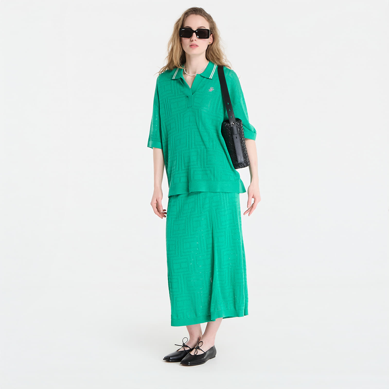 Polo trička Tommy Hilfiger Swimshop Viscose Silk Open Polo Jade Wink