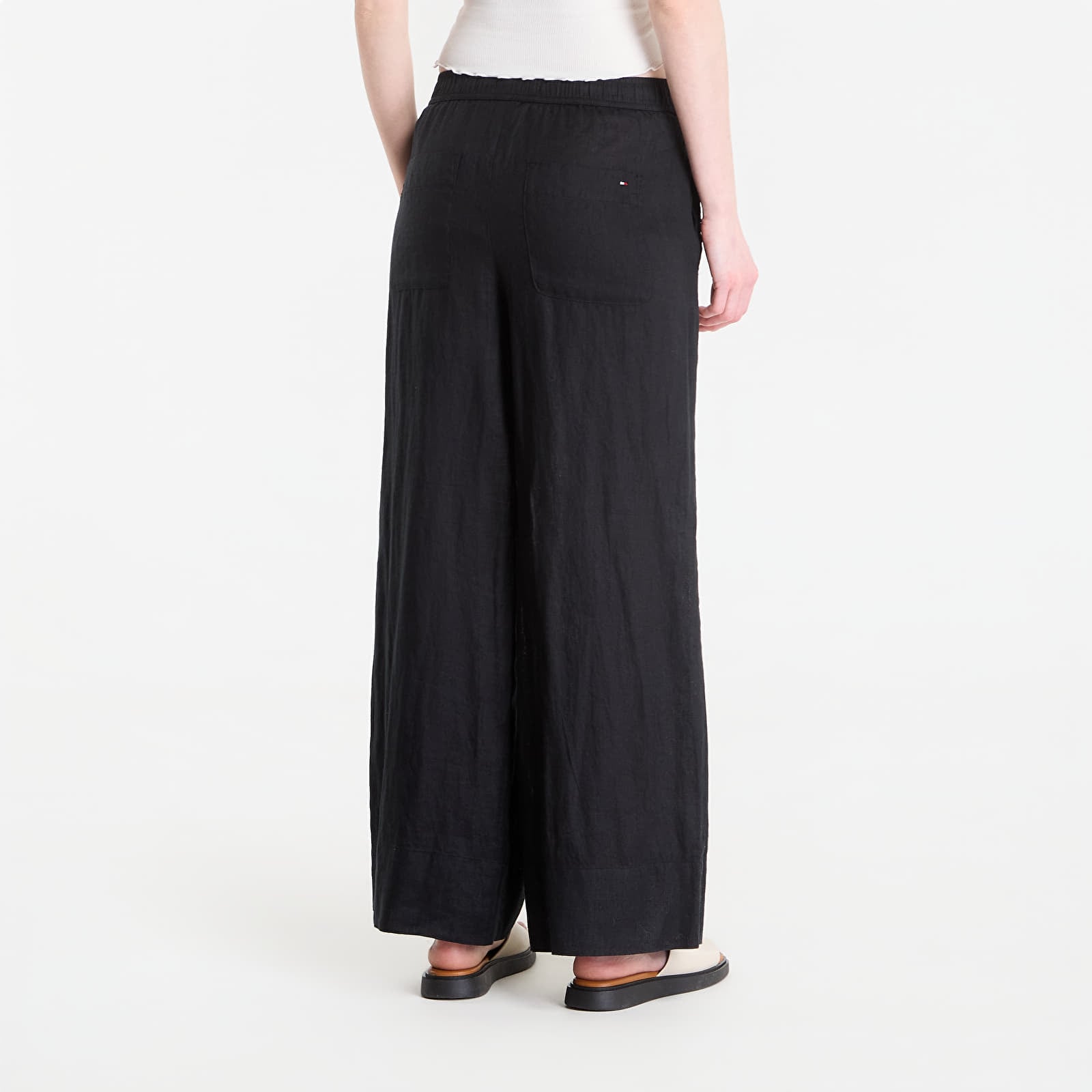 Bikses Tommy Hilfiger Ess Linen Pull On Pants Black