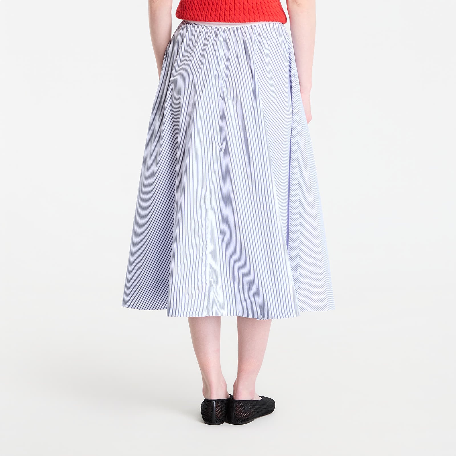 Rokken Tommy Hilfiger Poplin Branded Midi Skirt Misty Lazuli Blue Stripe