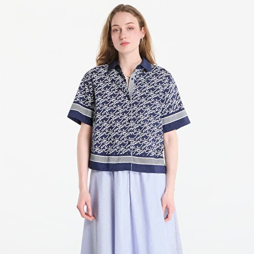 Tommy Hilfiger Swimshop Silk Voile Aop Shirt Dark Blue Argyle