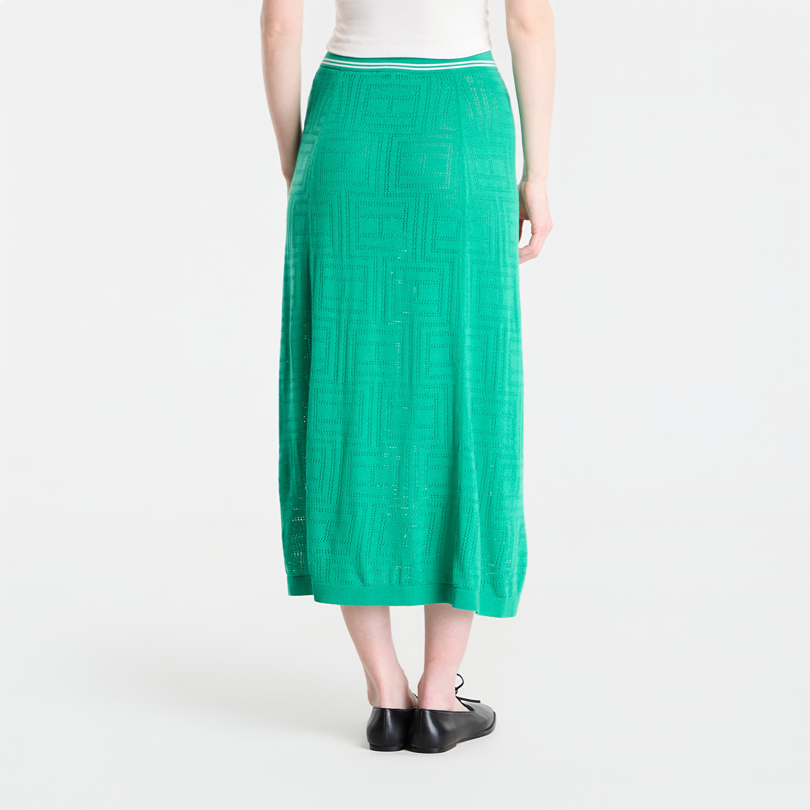 Jupes Tommy Hilfiger Swimshop Viscose Silk Midi Skirt Jade Wink