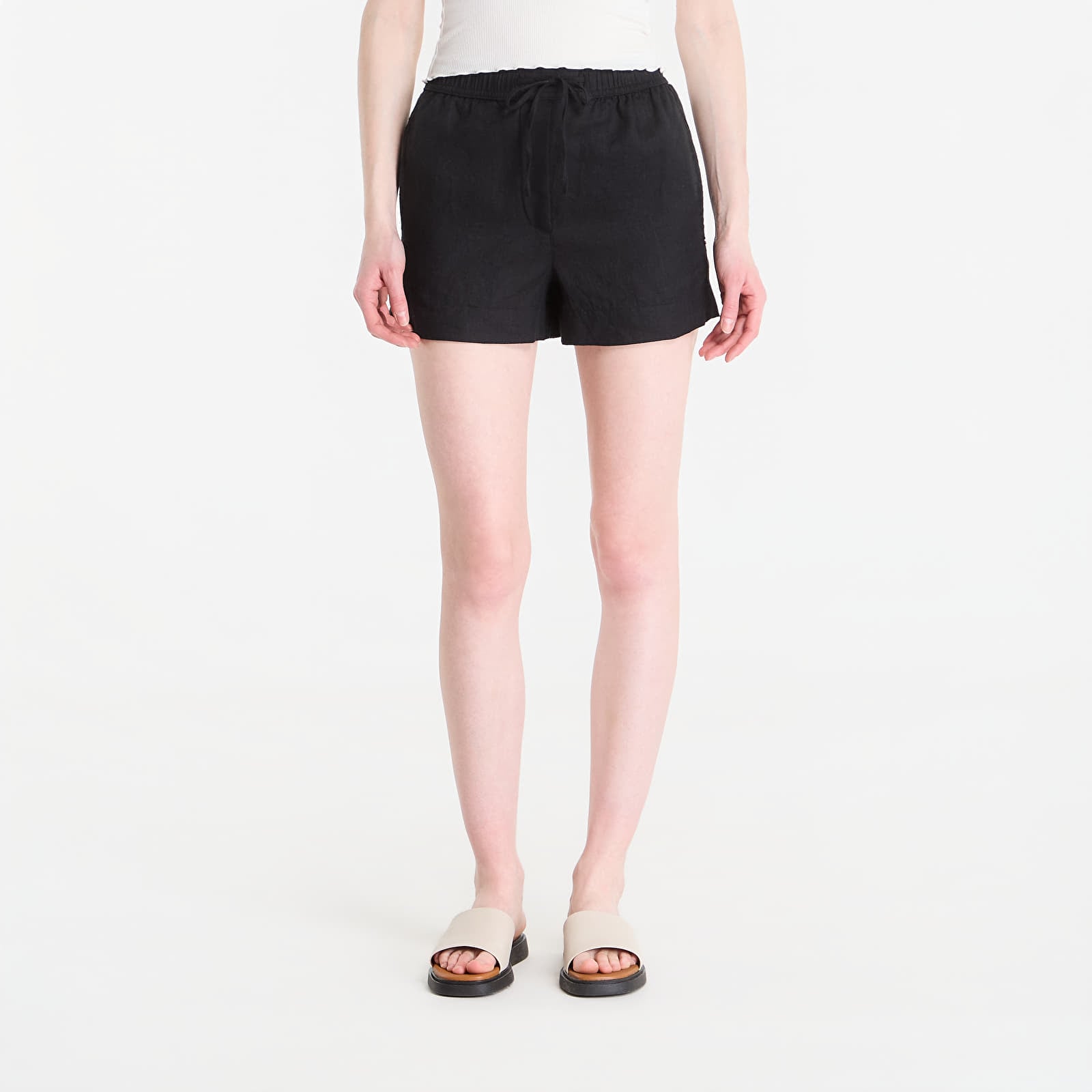 Kratke hlače  Tommy Hilfiger Ess Linen Pull On Short Black