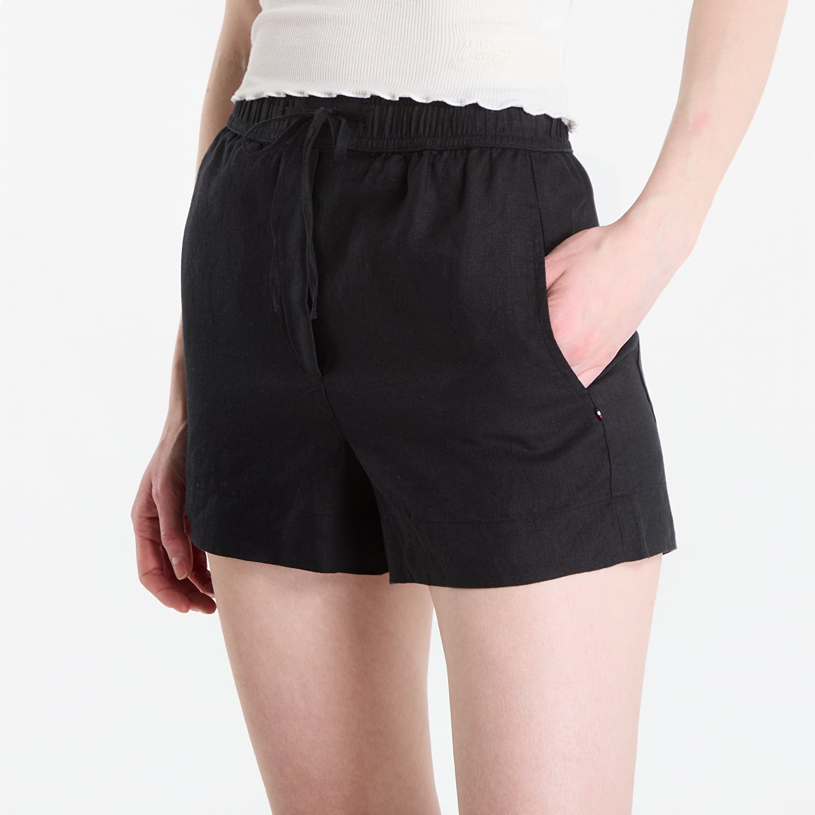Kratke hlače  Tommy Hilfiger Ess Linen Pull On Short Black
