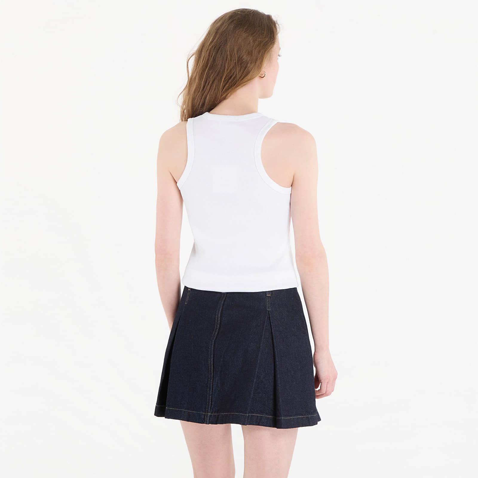 Tank Tops Calvin Klein Jeans Sl 2X2 Baby Rib Logo Crew Tank Bright White