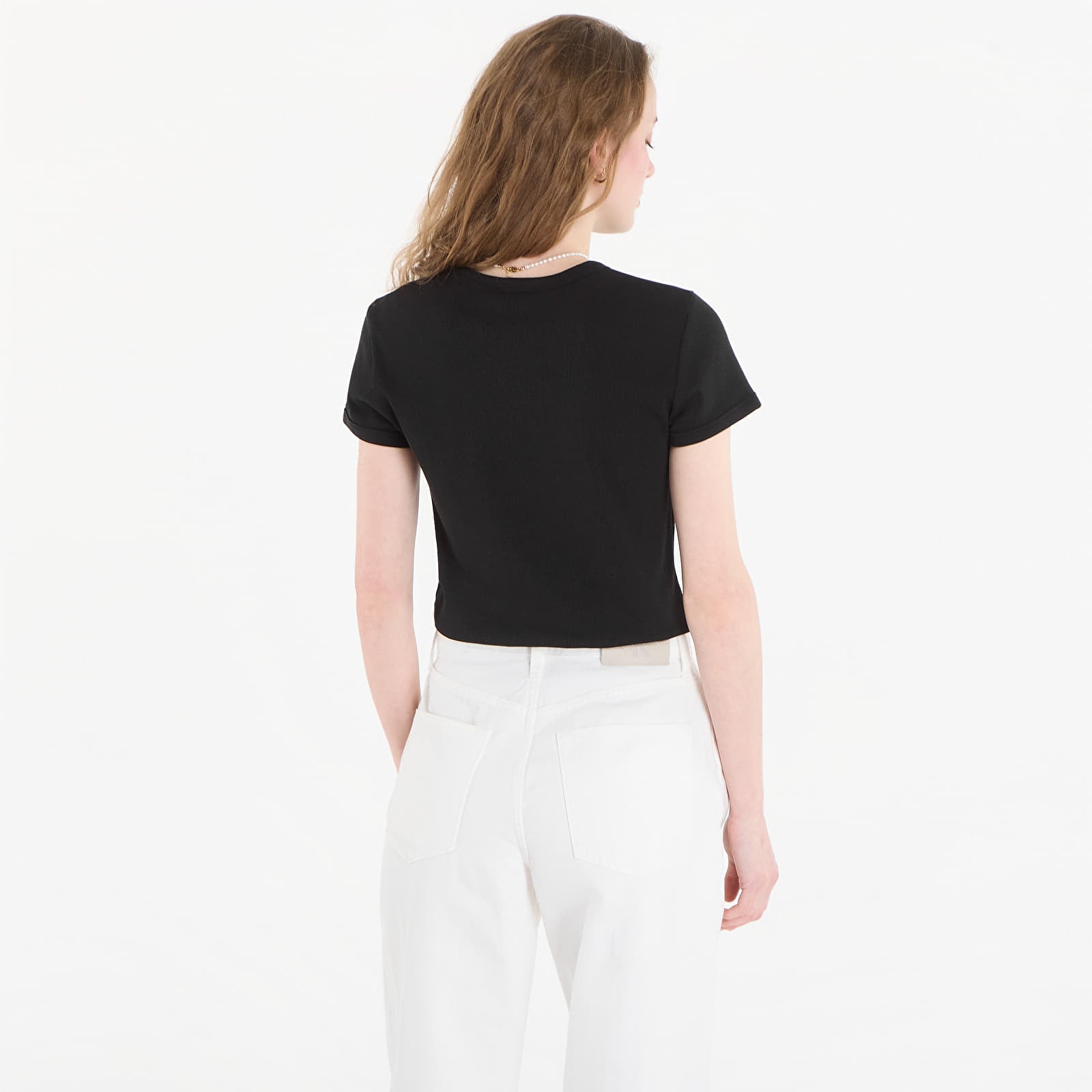 T-shirts Calvin Klein Jeans Ss 2X2 Baby Rib Logo Baby Tee Black