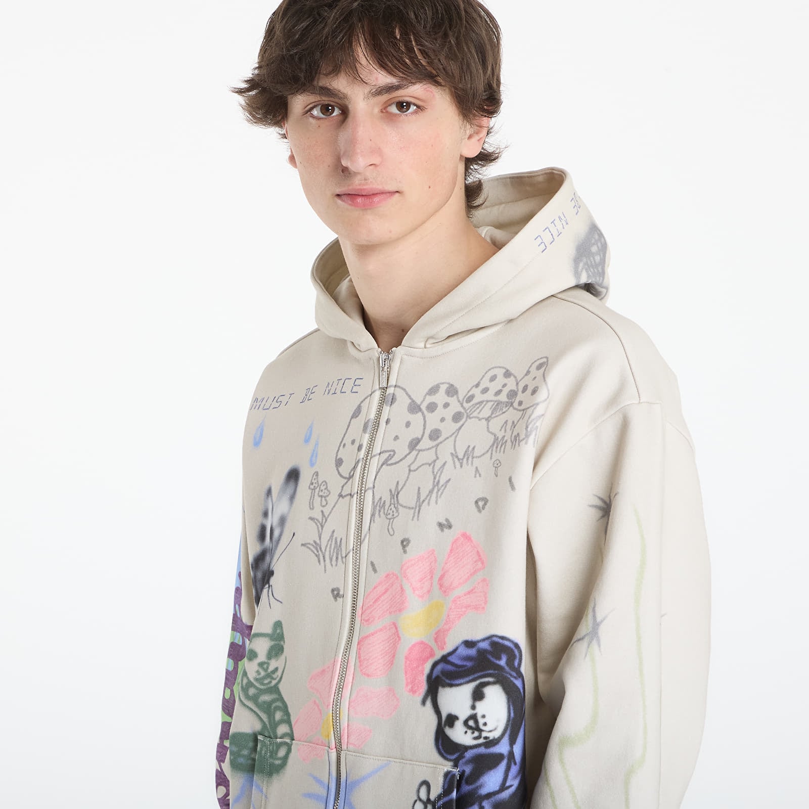 Men's sweatshirts RIPNDIP Goosebumps Zip Hoodie Bone