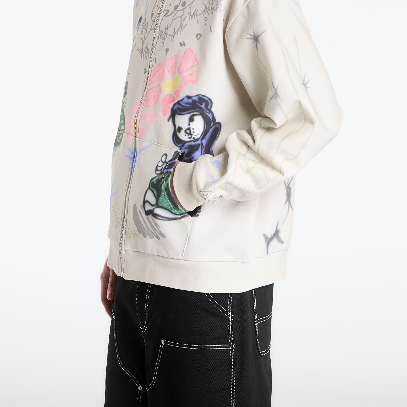 Men's sweatshirts RIPNDIP Goosebumps Zip Hoodie Bone