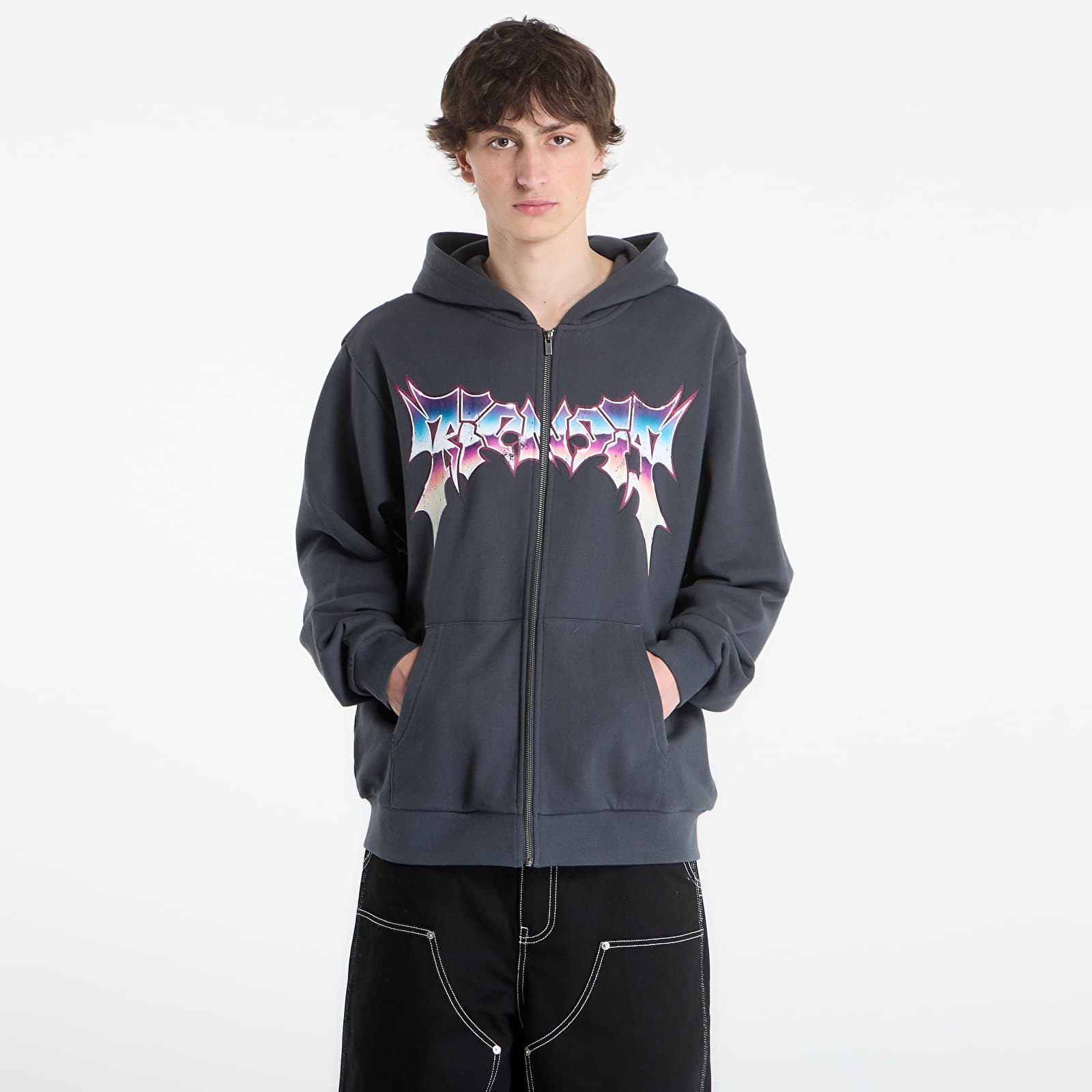 Men's sweatshirts RIPNDIP Noid Zip Hoodie Charcoal Wash