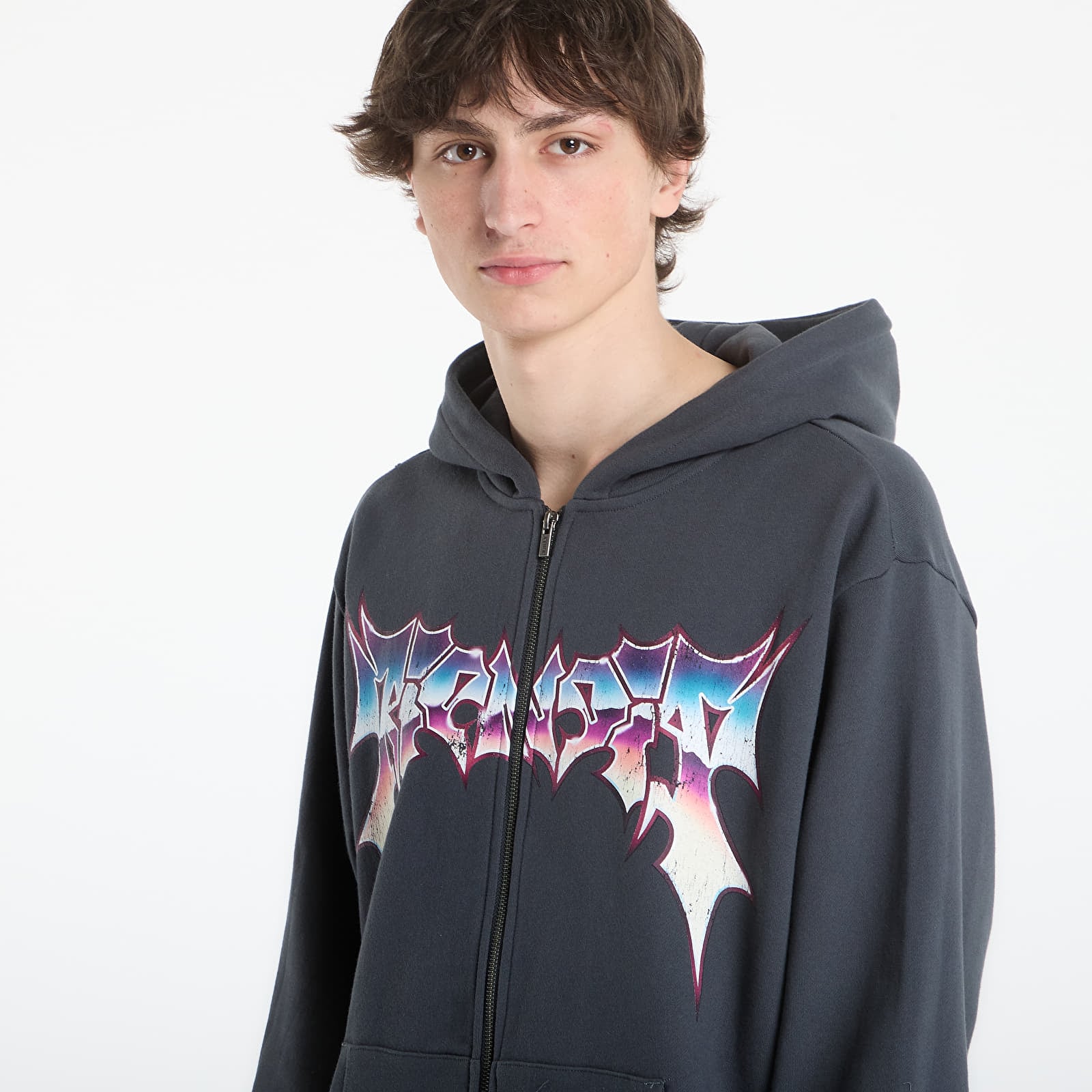 Men's sweatshirts RIPNDIP Noid Zip Hoodie Charcoal Wash