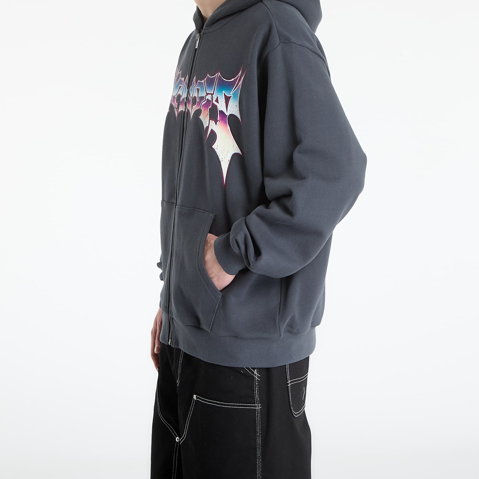 Men's sweatshirts RIPNDIP Noid Zip Hoodie Charcoal Wash