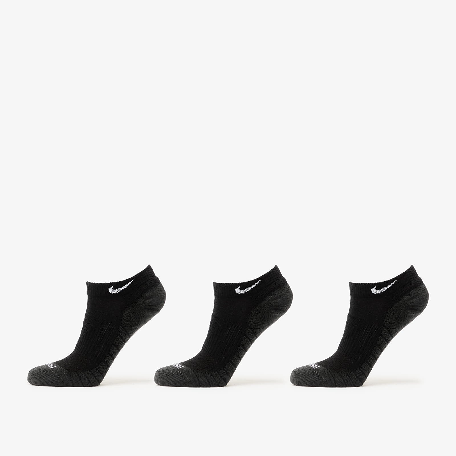 Nike Everyday Max Cushioned Training No-Show Socks 3-Pack Black/ Anthracite/ White S