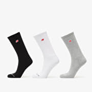 New Balance Red Patch Logo Crew Socks 3-Pack Black/ White/ Grey