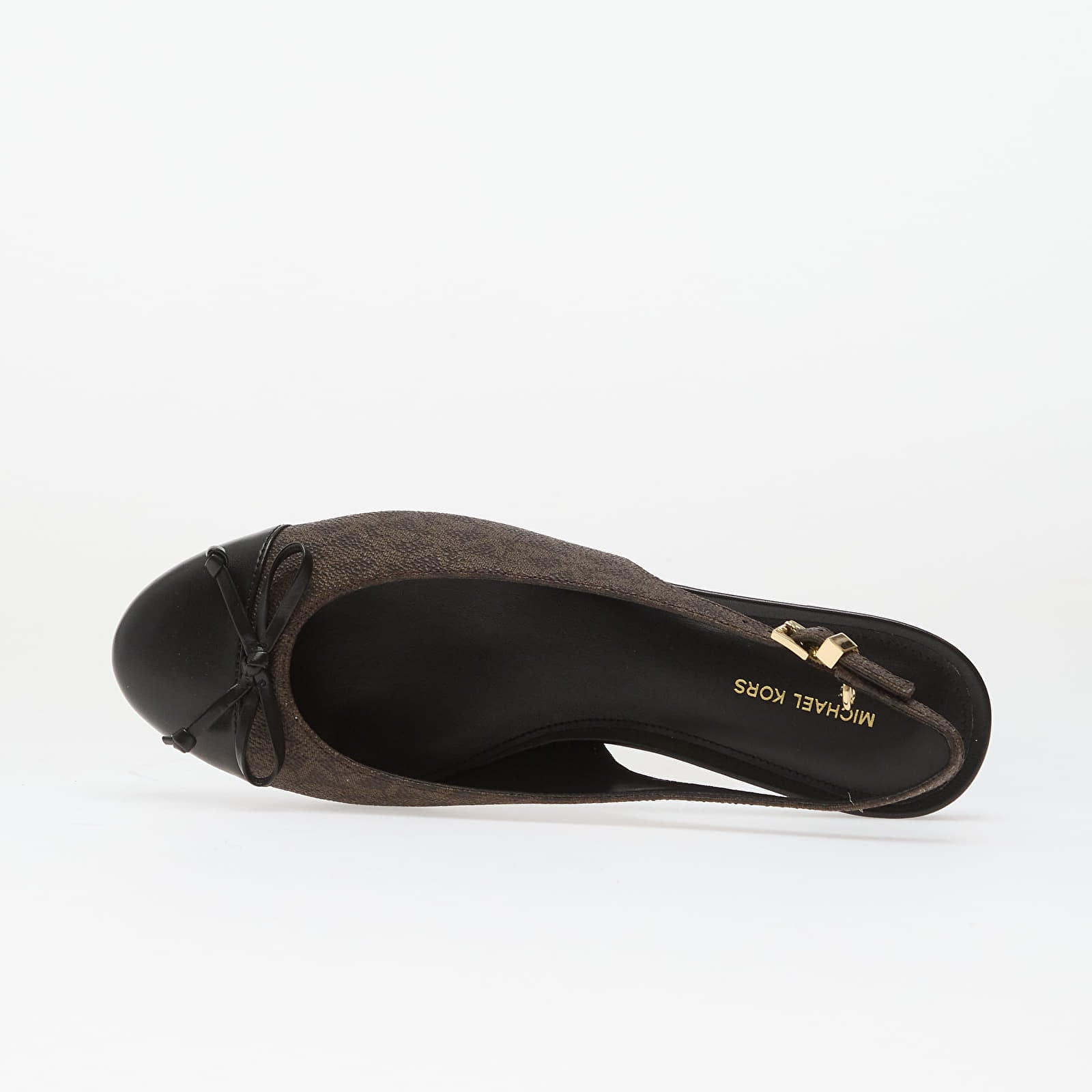 Ženski čevlji Michael Kors Piper Signature Logo Slingback Ballet Flat Brown