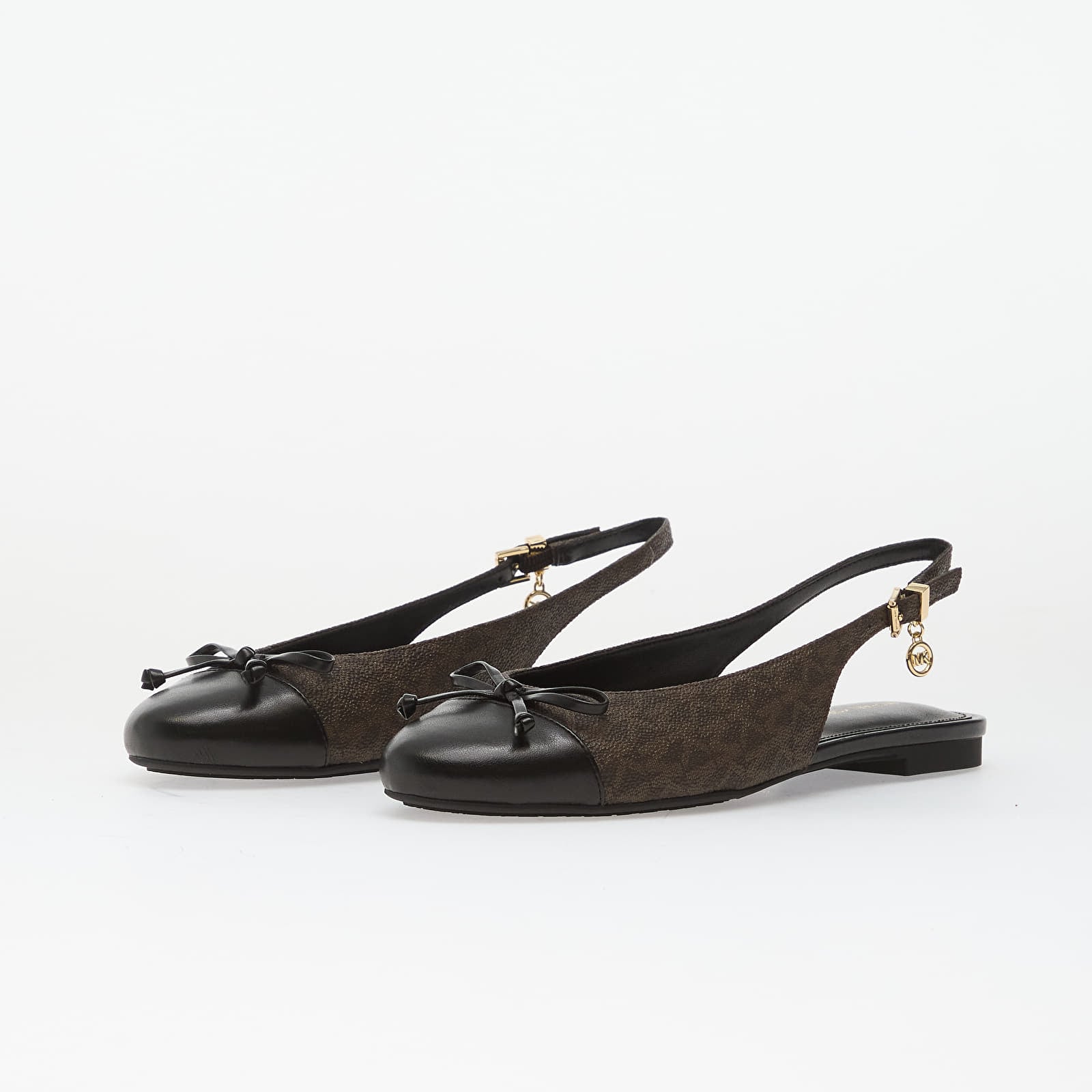 Ženski čevlji Michael Kors Piper Signature Logo Slingback Ballet Flat Brown