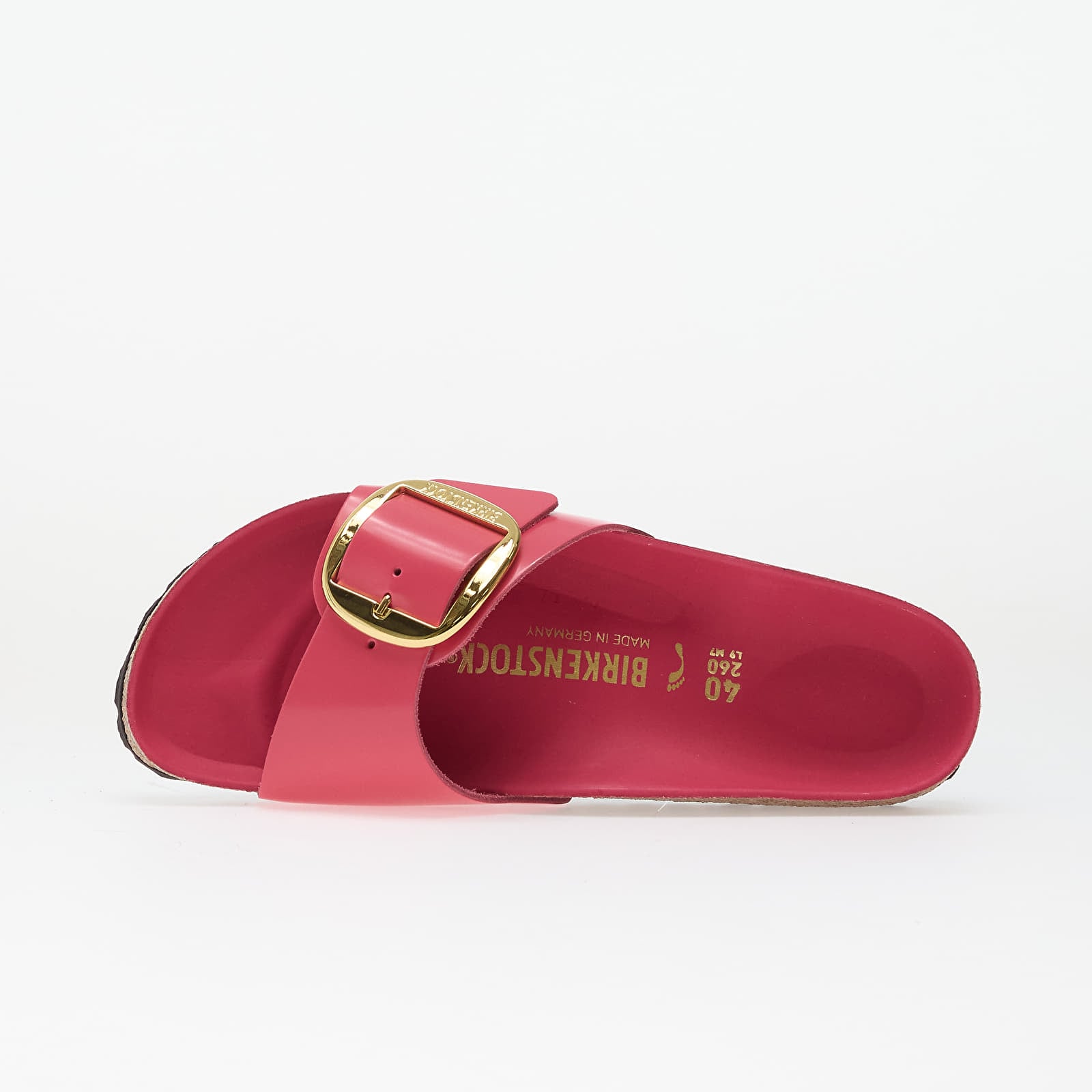 Női cipők Birkenstock Madrid Big Buckle Natural Leather Patent Women High-Shine Fuchsia Tulip