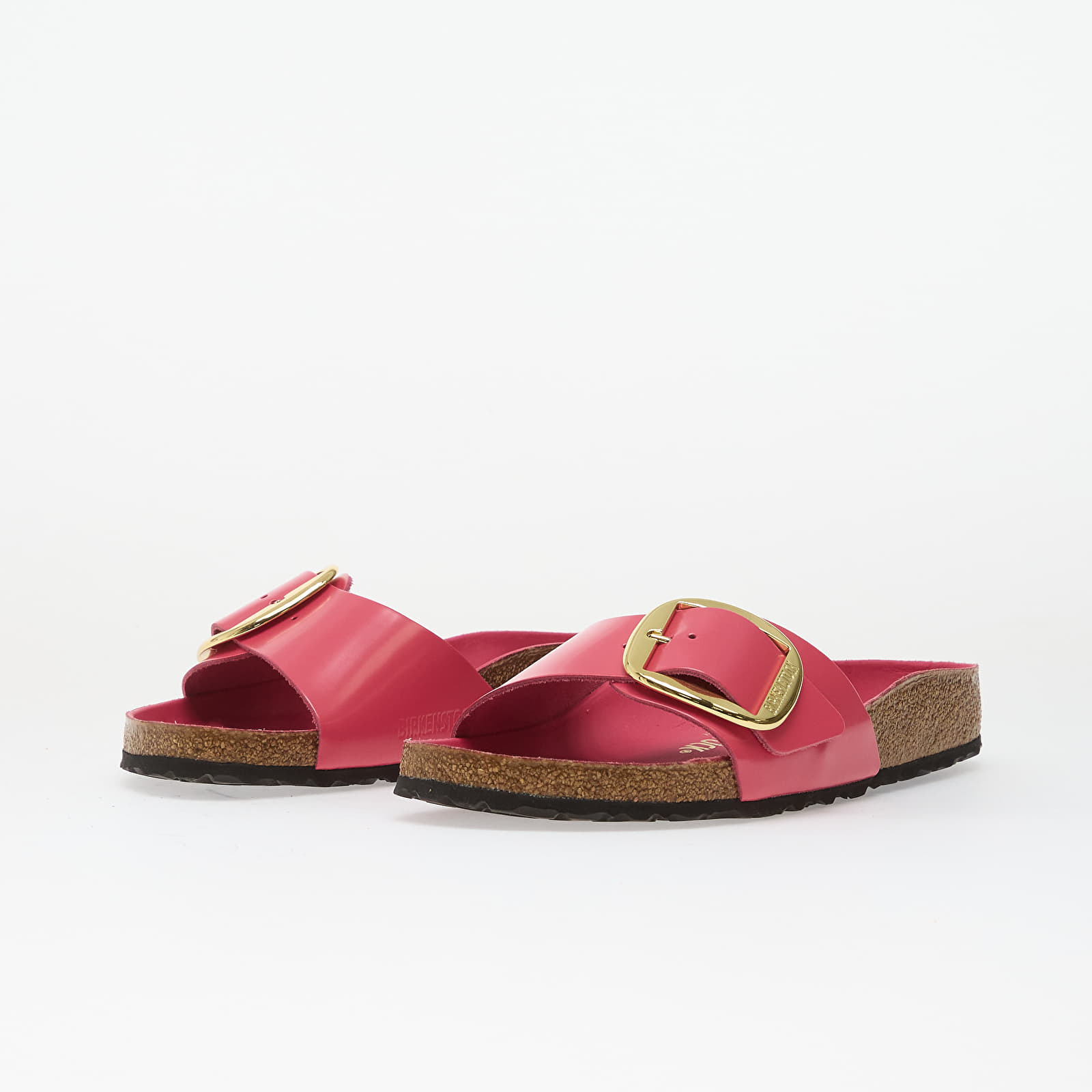 Női cipők Birkenstock Madrid Big Buckle Natural Leather Patent Women High-Shine Fuchsia Tulip
