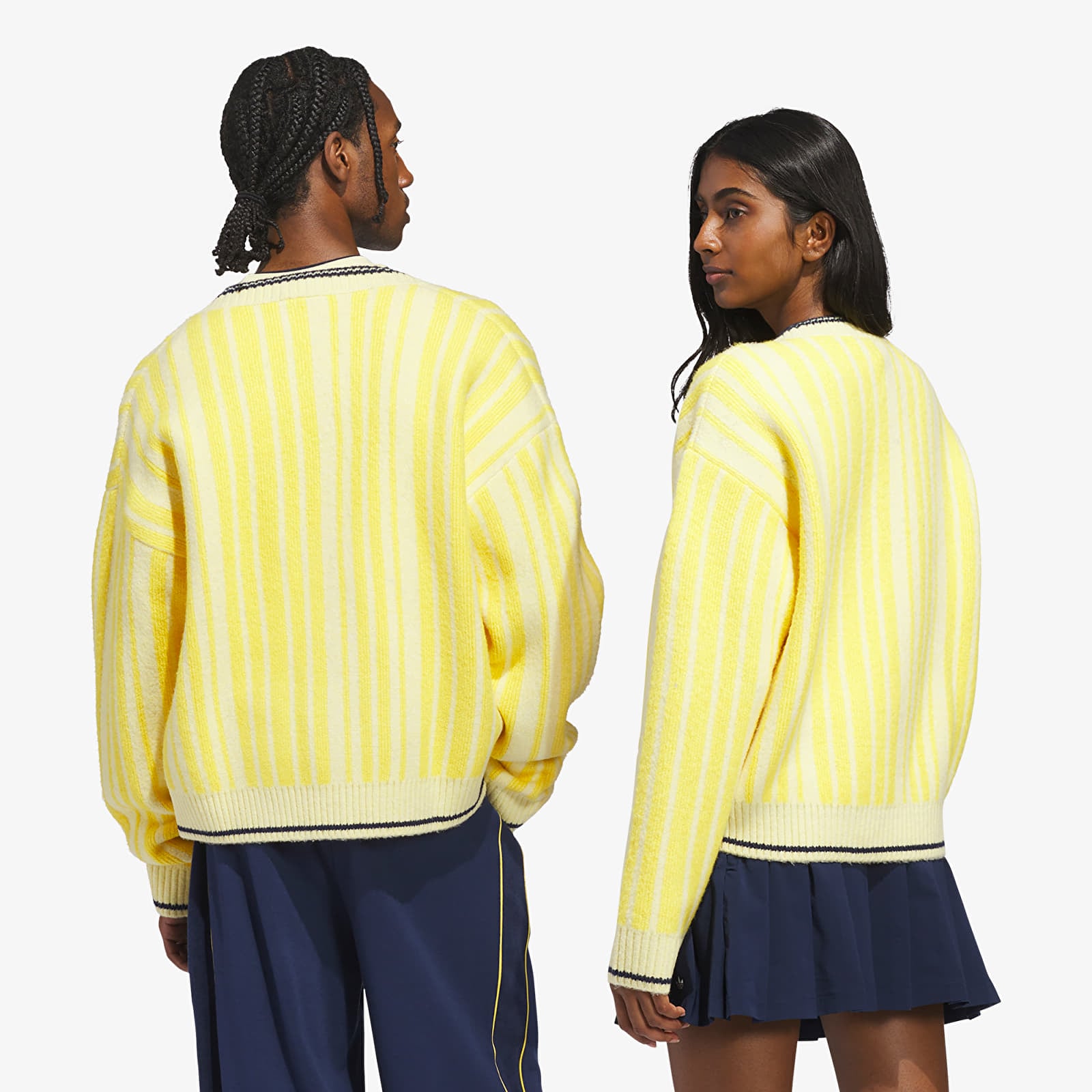 Ανδρικά πουλόβερ adidas Cheviot Knit Cardigan UNISEX Almost Yellow