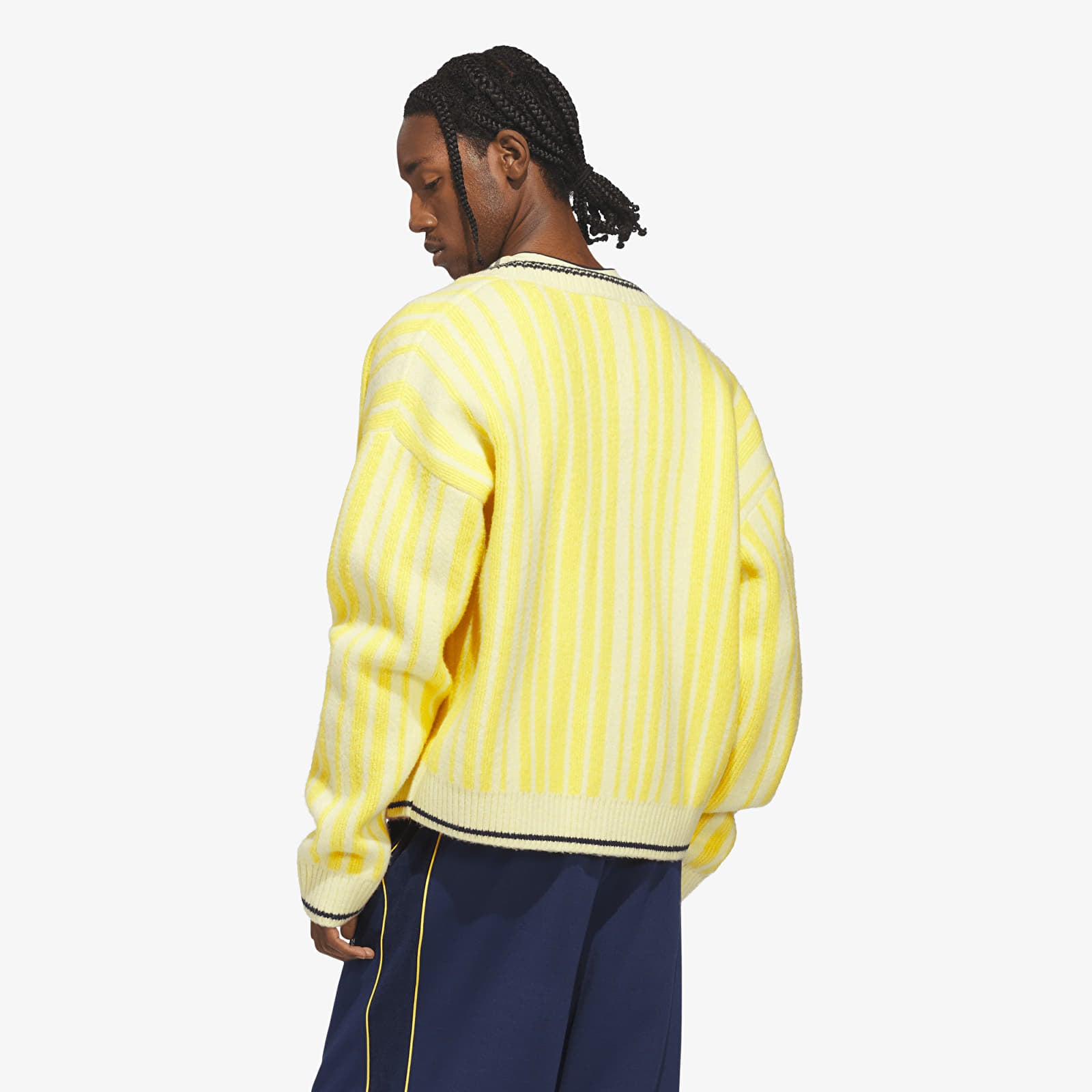 Ανδρικά πουλόβερ adidas Cheviot Knit Cardigan UNISEX Almost Yellow