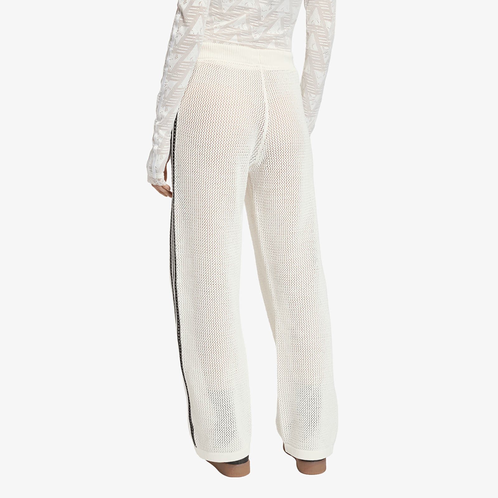 Hosen adidas Knitted Crochet Firebird Track Pants Off White