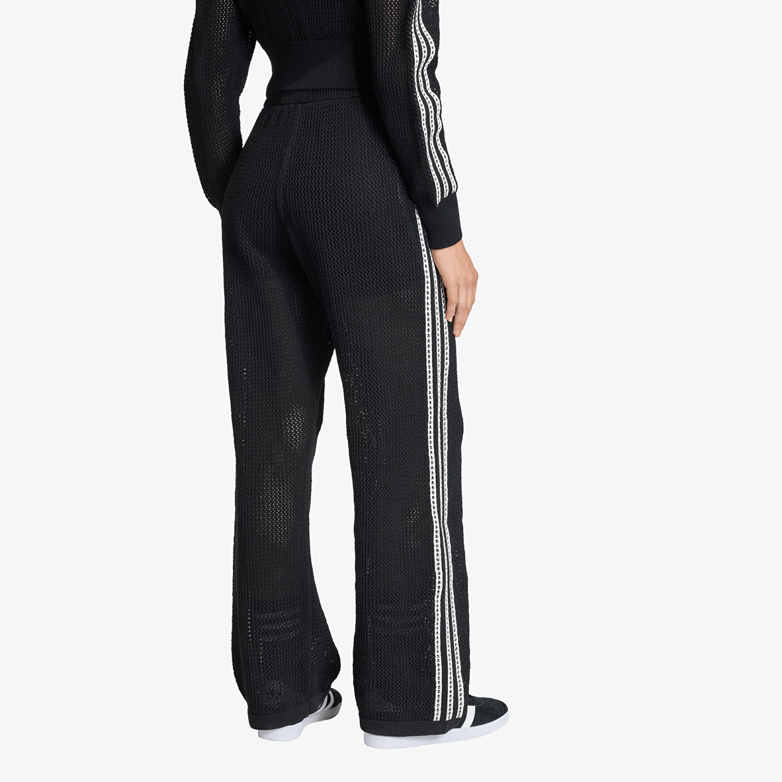 Damen Sweatpants adidas Knitted Crochet Firebird Track Pants Black