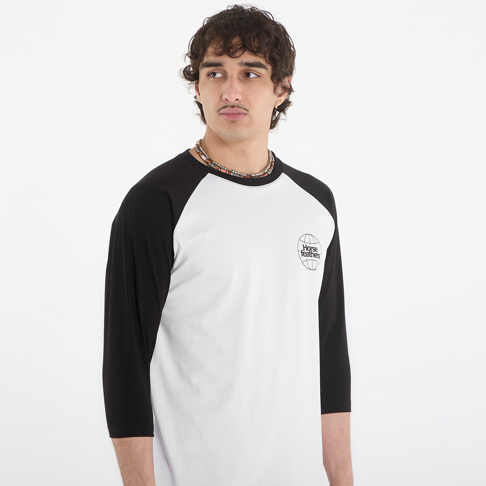 Ανδρικά μπλουζάκια Horsefeathers Global Raglan T-Shirt White/ Black