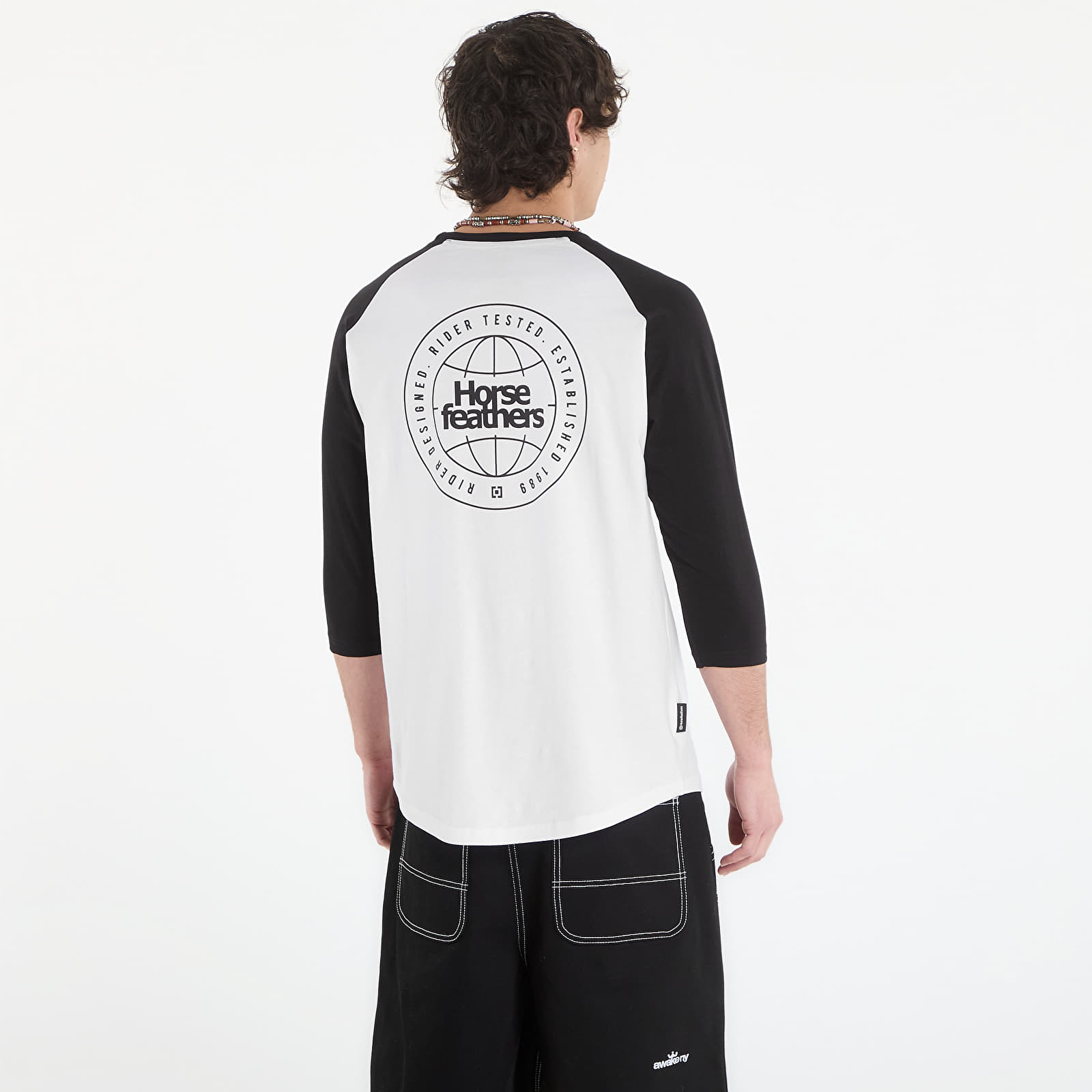 Ανδρικά μπλουζάκια Horsefeathers Global Raglan T-Shirt White/ Black