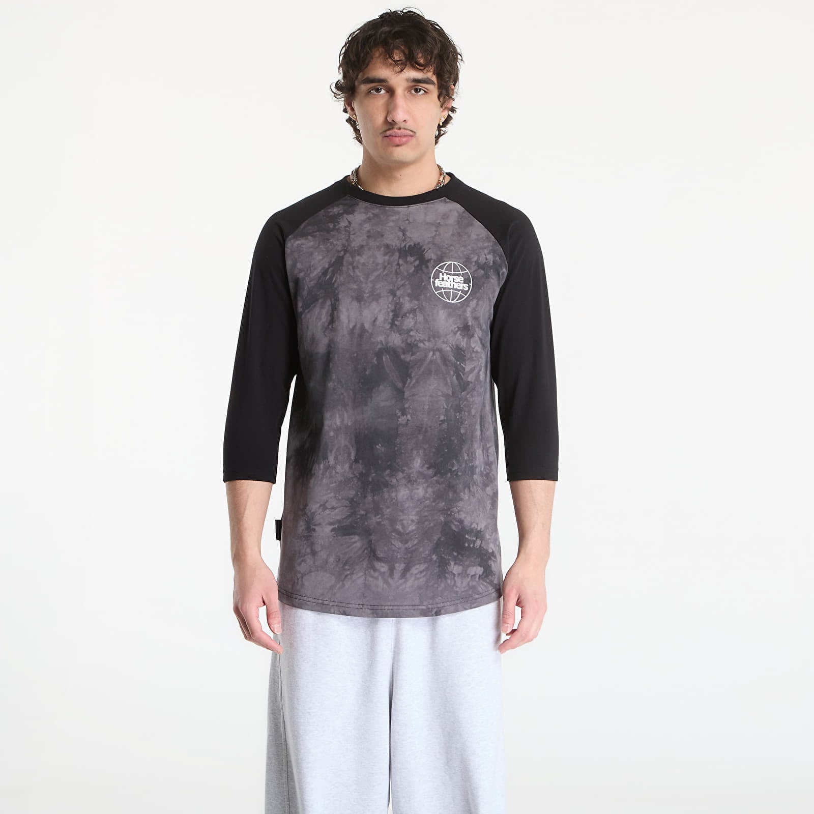 Тениска Horsefeathers Global Raglan T-Shirt Black/ Tie Dye L