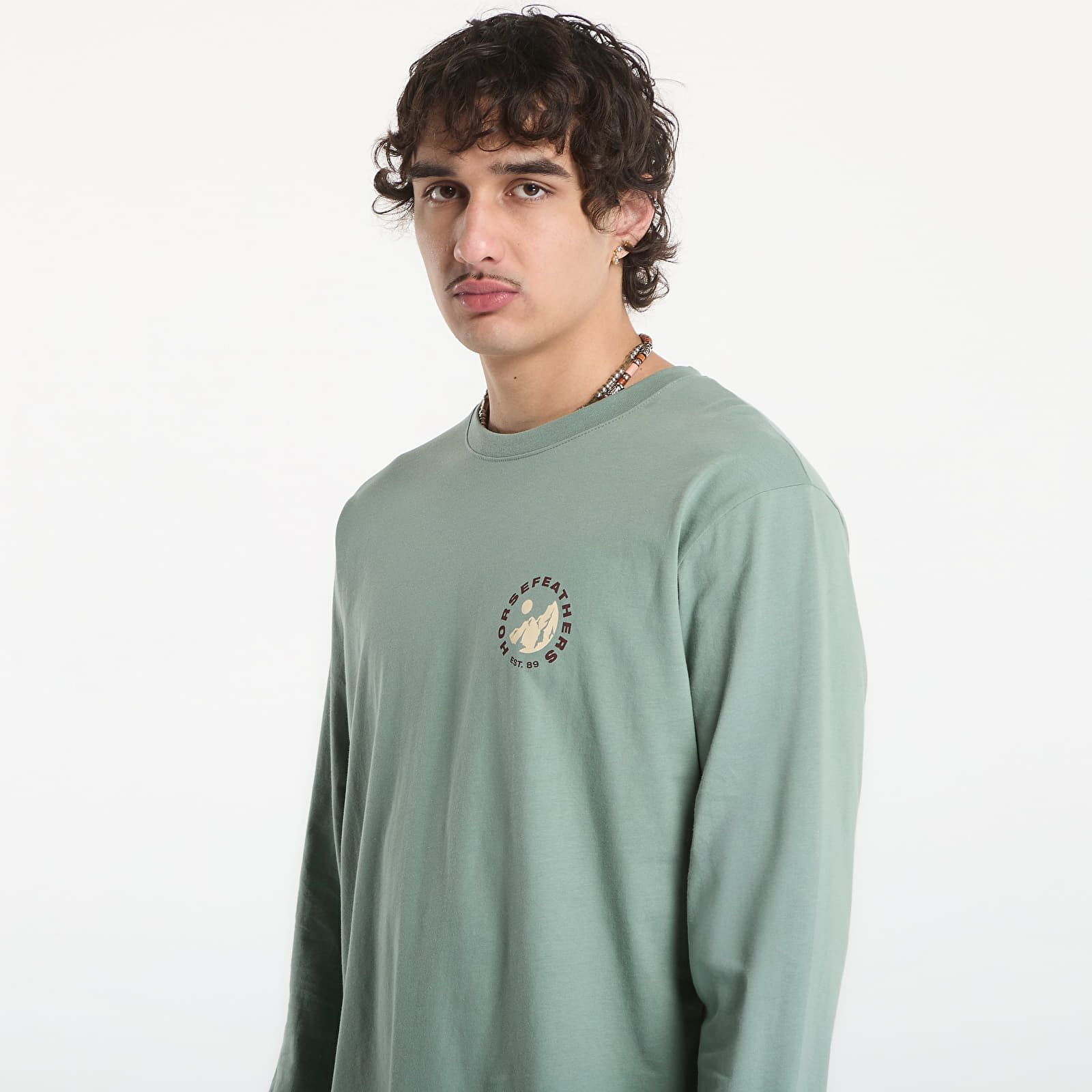 T-shirts til mænd Horsefeathers Altitude Ls T-Shirt Iceberg Green
