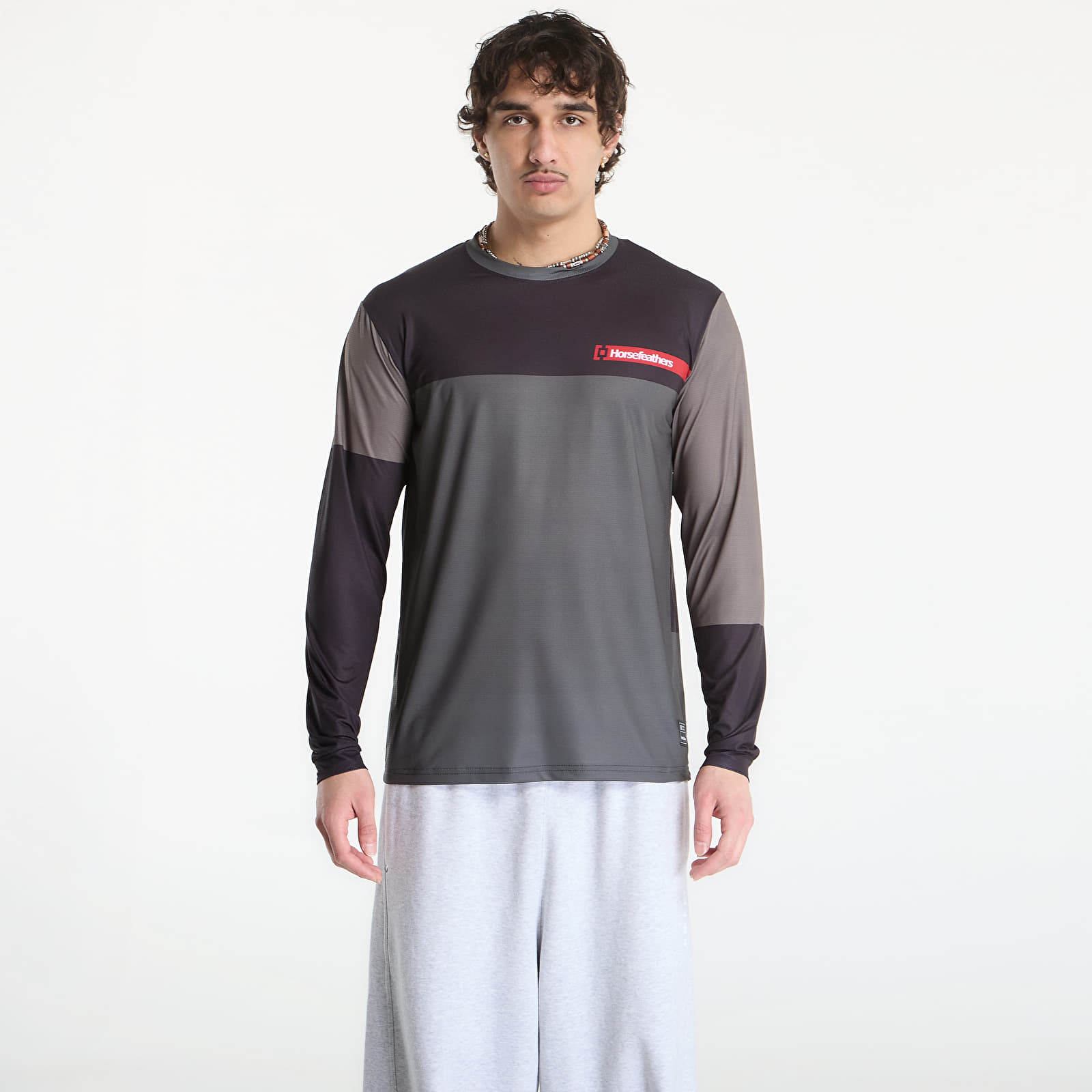 Men's Jerseys Horsefeathers Quantum Ls Bike Jersey Chimera/ Walnut