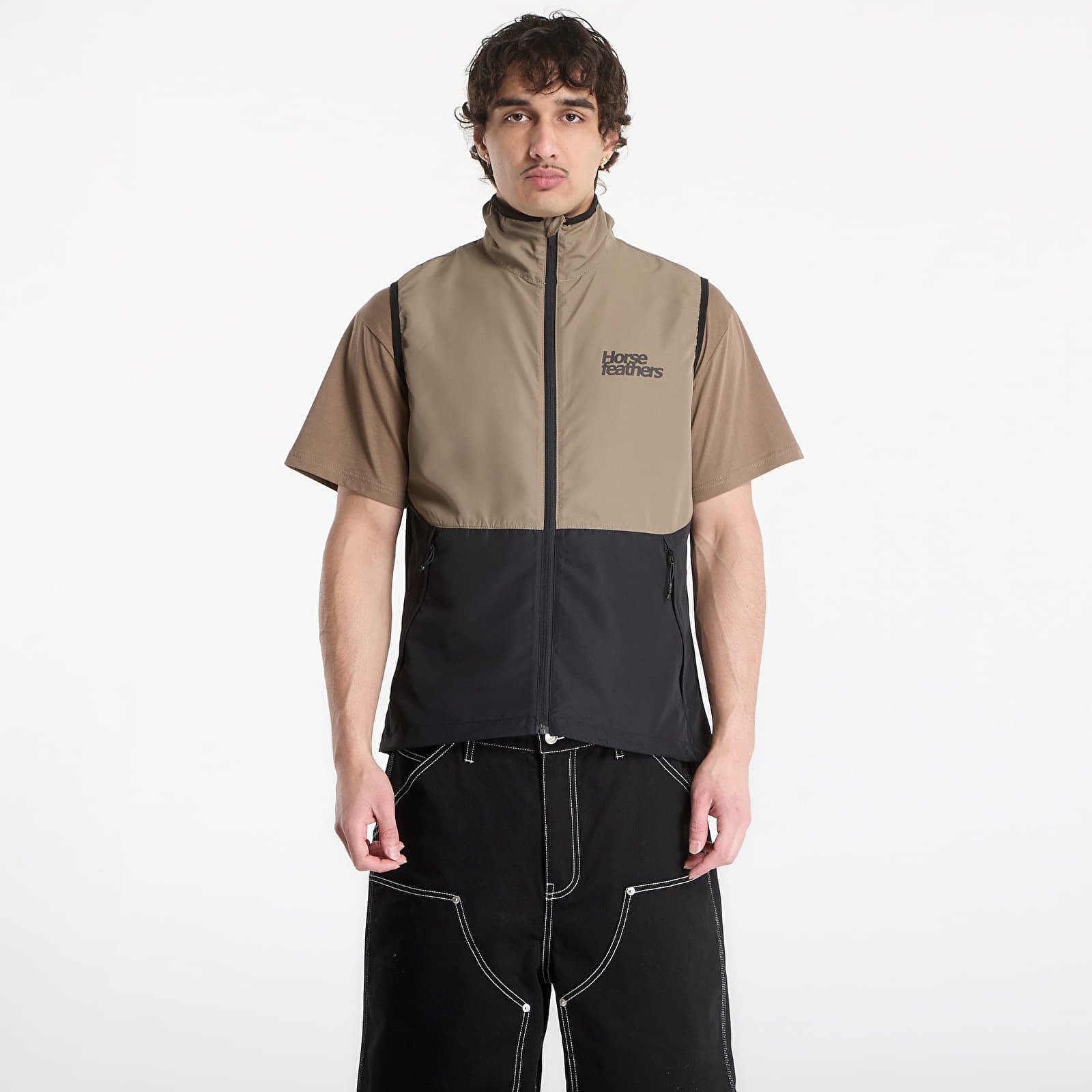 Horsefeathers Hill Vest Taupe/ Black L