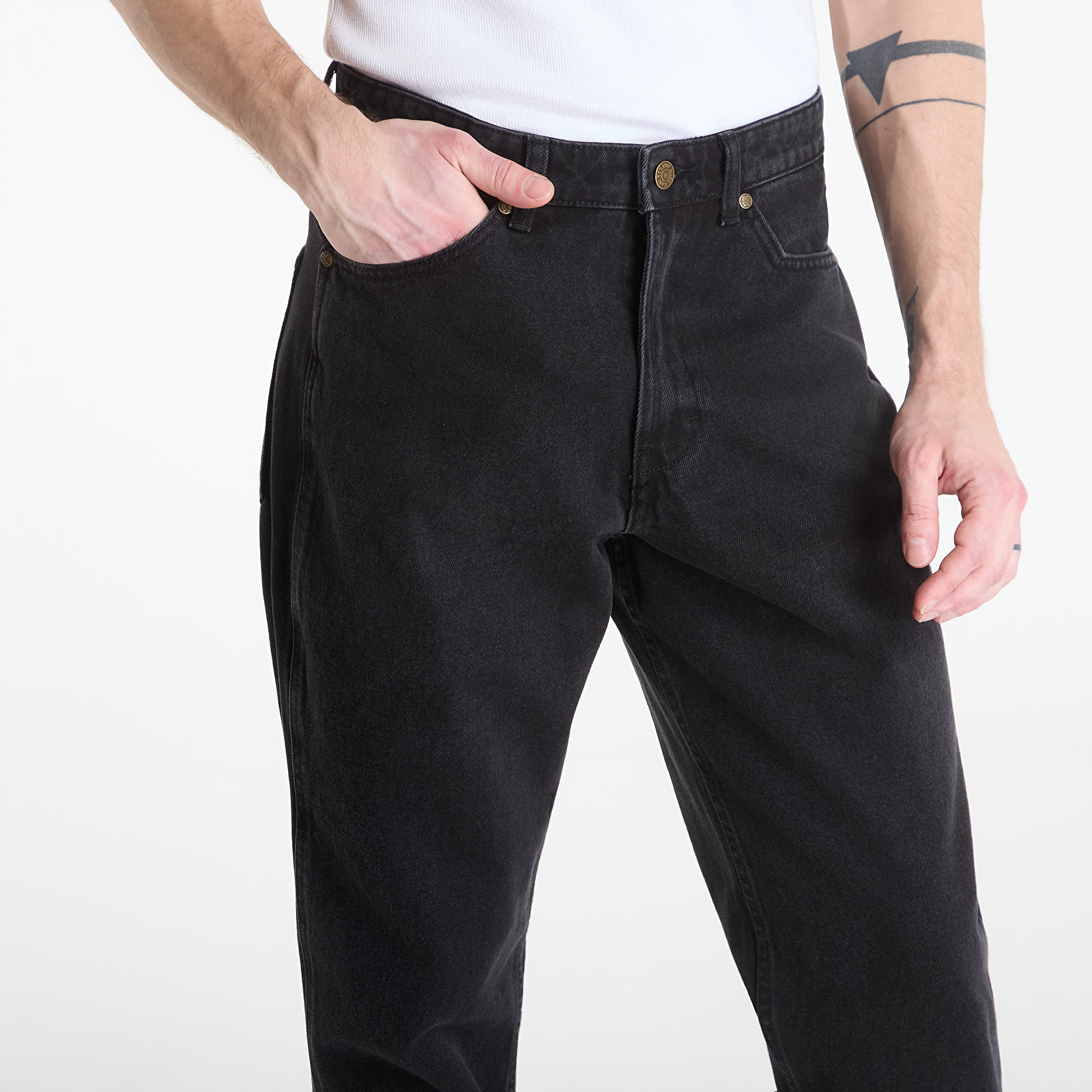Jeans hlače Karl Kani Small Signature Tapered Five Pocket Denim Black