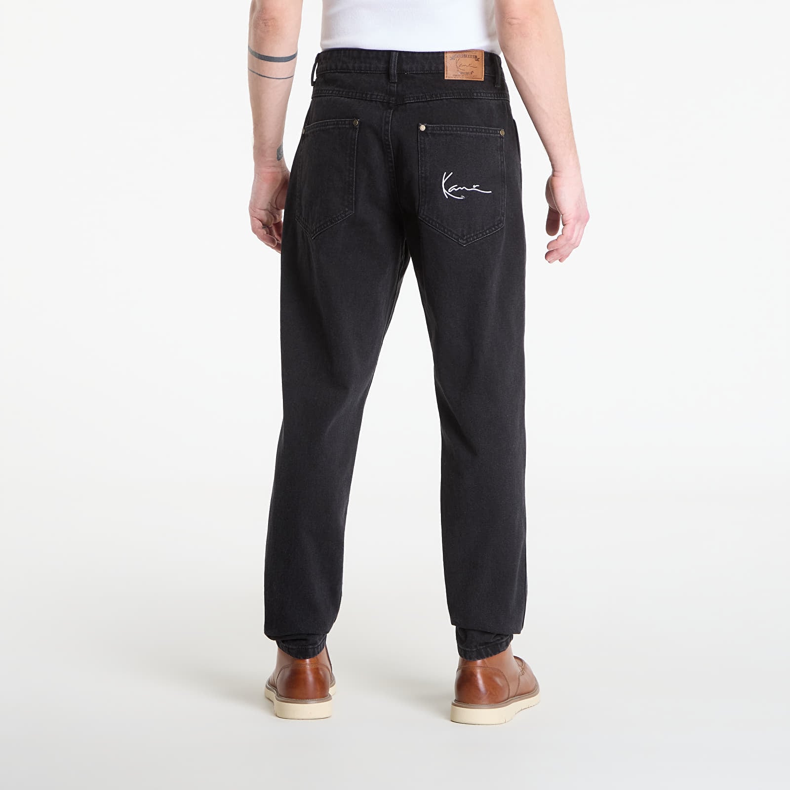 Jeans hlače Karl Kani Small Signature Tapered Five Pocket Denim Black