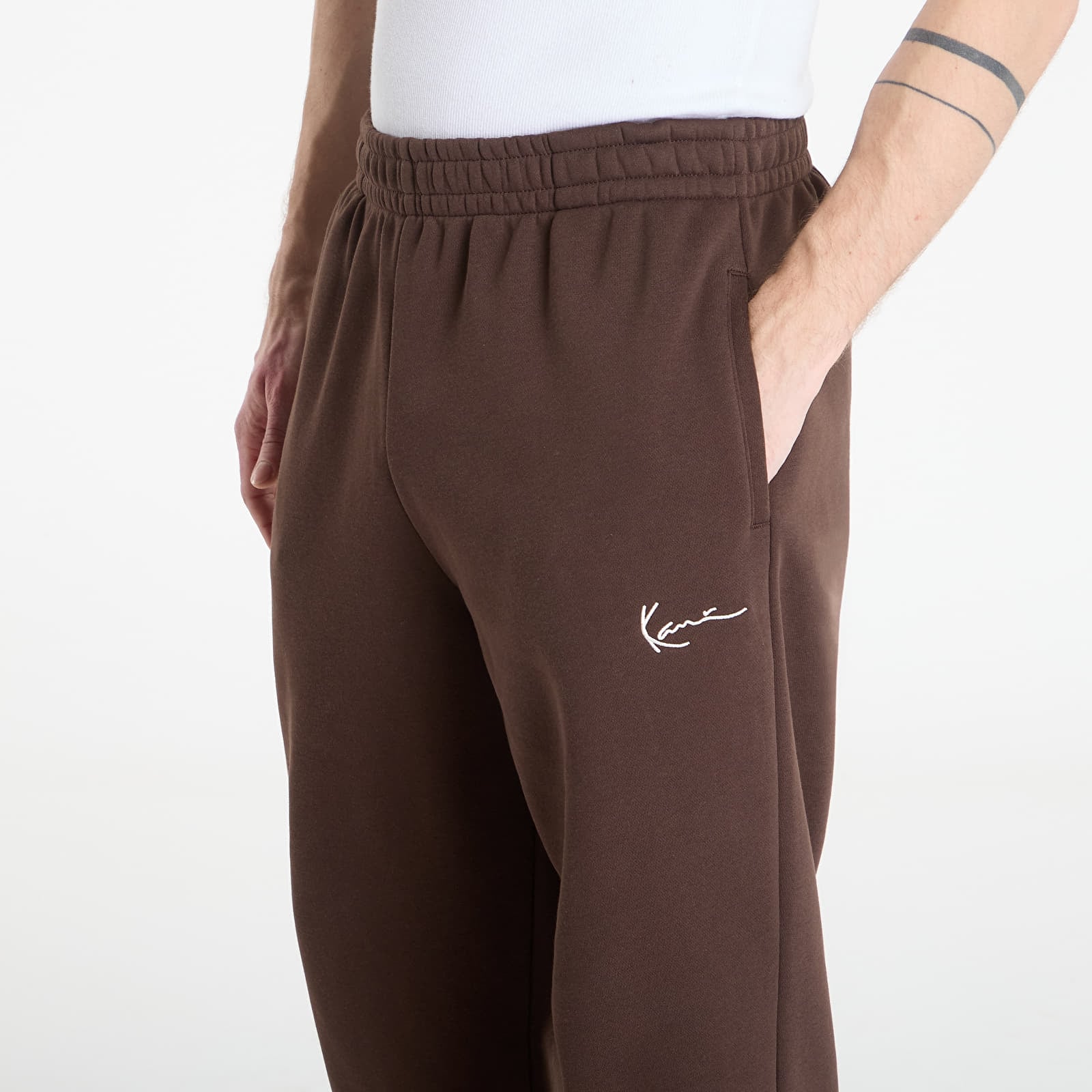 Tepláky Karl Kani Small Signature Essential Baggy Sweatpants Brown