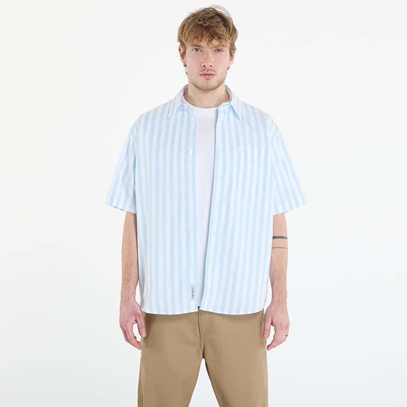 Hemd Carhartt WIP S/S Royce Shirt Royce Stripe, Icaria/ White