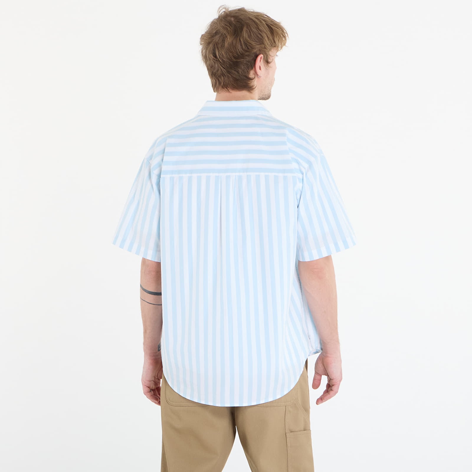 Herren-Hemden Carhartt WIP S/S Royce Shirt Royce Stripe, Icaria/ White