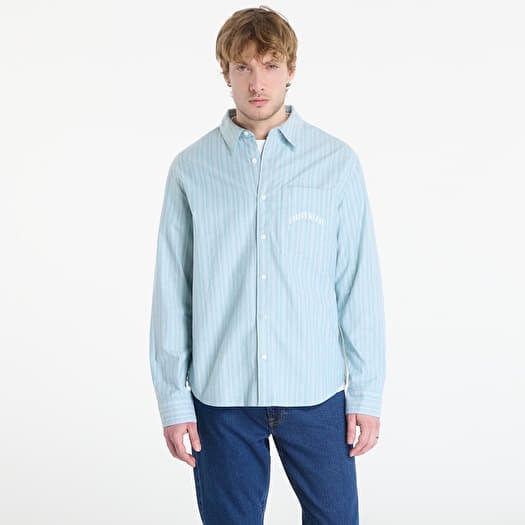 Calvin Klein Jeans Ls Yd Stripe Washed Oxford Easy Shirt Wild Green