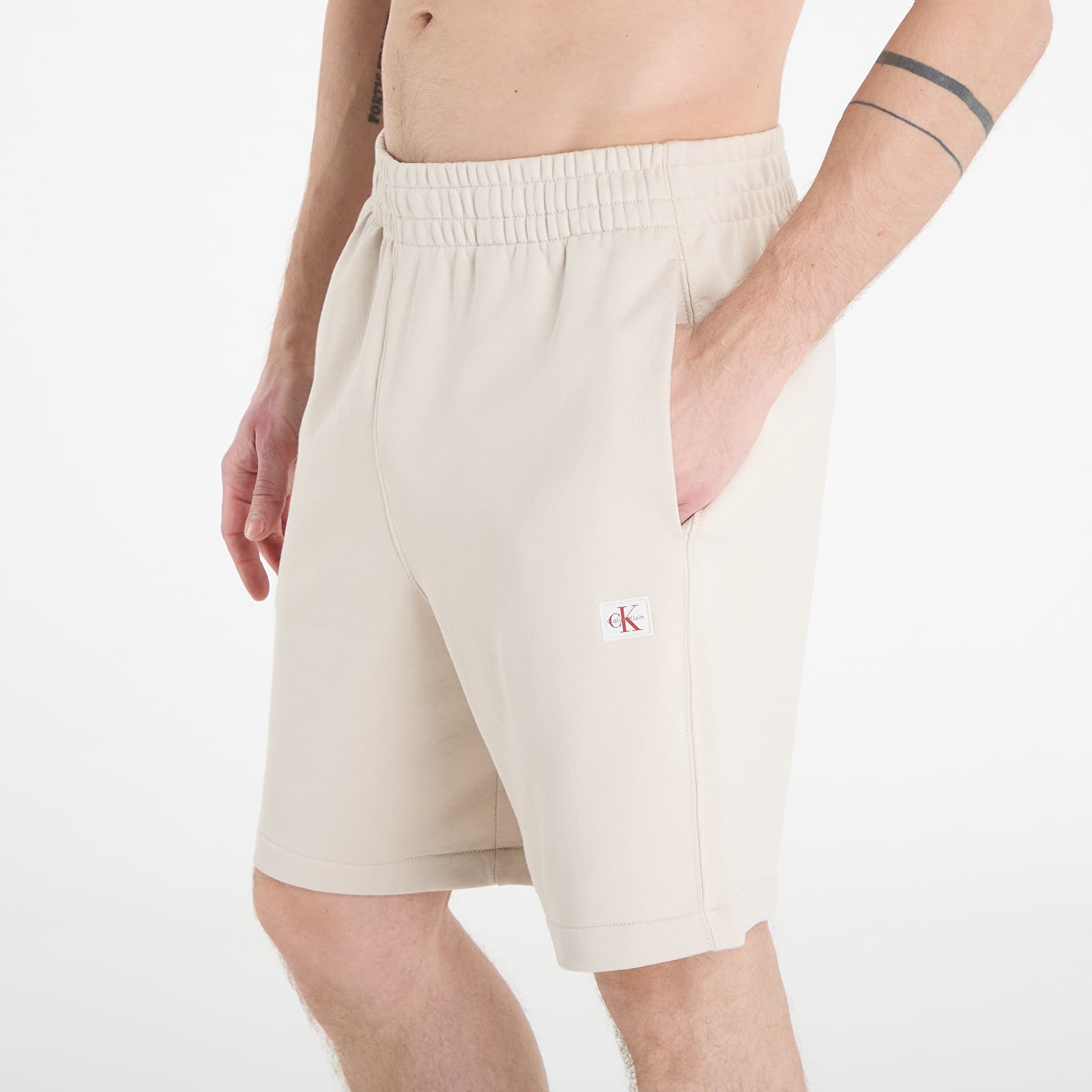 Shorts Calvin Klein Jeans Eu 350Terry Badge Short Oatmeal Melange