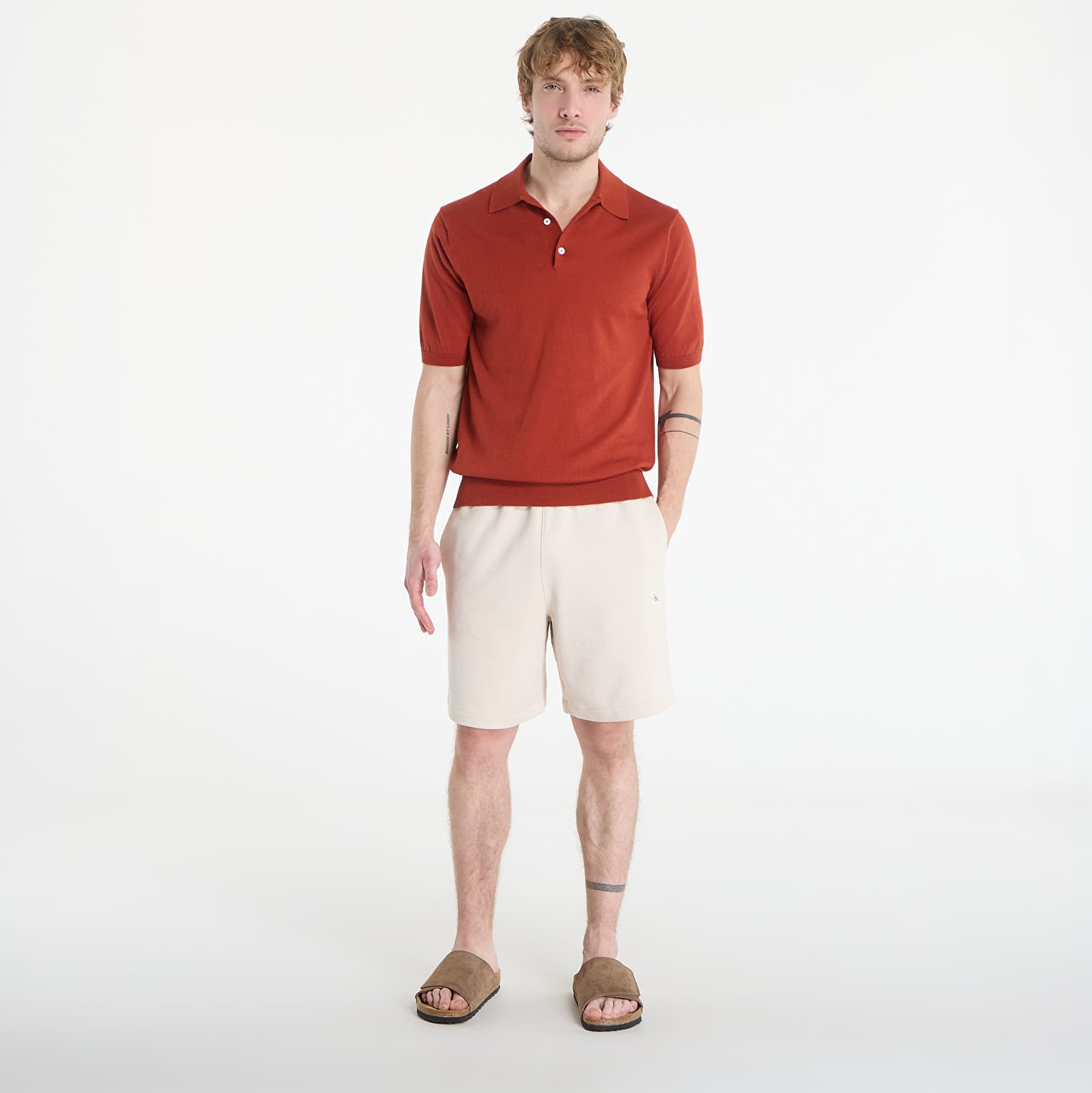 Shorts Calvin Klein Jeans Eu 350Terry Badge Short Oatmeal Melange