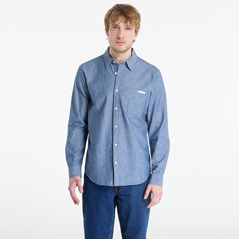 Calvin Klein Jeans Ls Chambray Classic Shirt Blue Descent