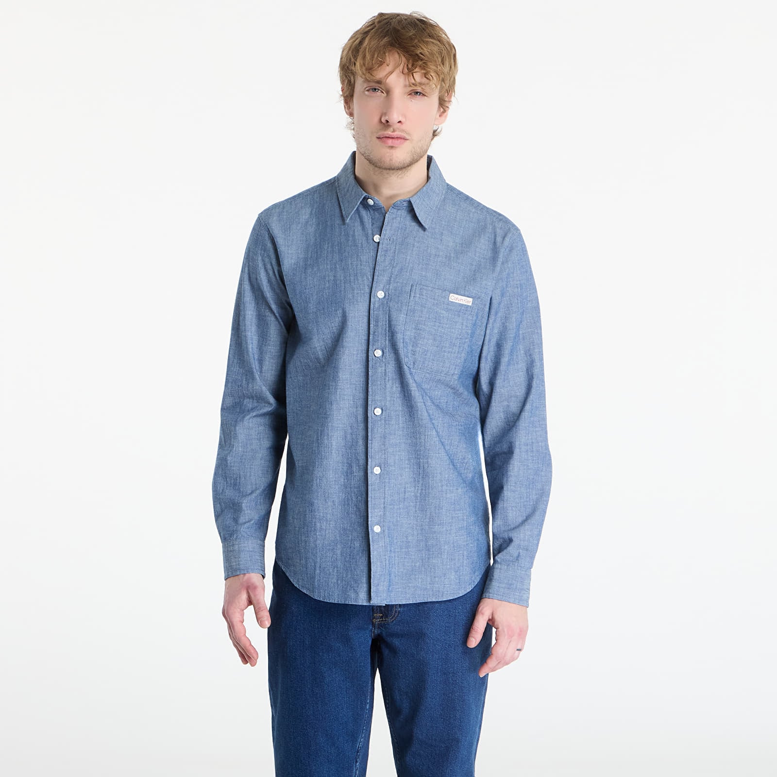 Košile Calvin Klein Jeans Ls Chambray Classic Shirt Blue Descent