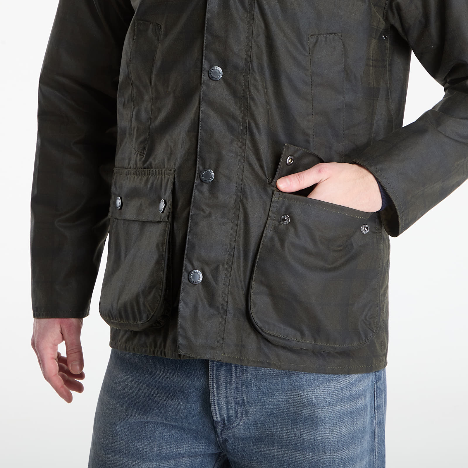 Bundy Barbour Tartan Ambleside Waxed Jacket Archive Olive Tartan