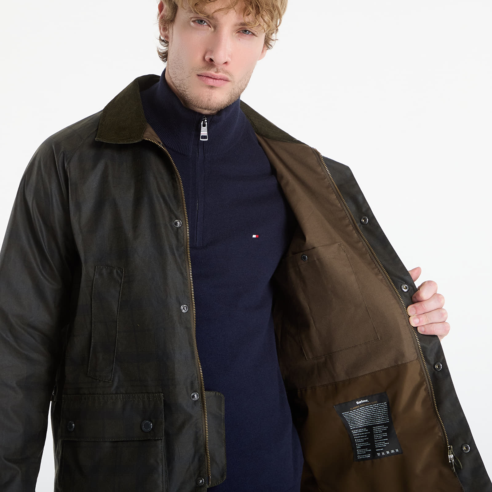 Bundy Barbour Tartan Ambleside Waxed Jacket Archive Olive Tartan