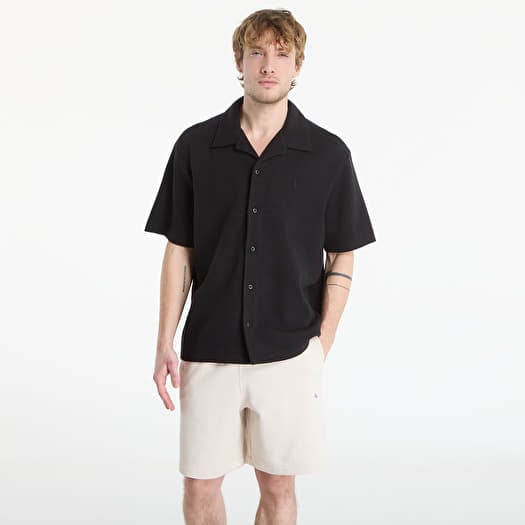 Shirt Calvin Klein Jeans Ss Hd Cotton Waffle Camp Shirt Black