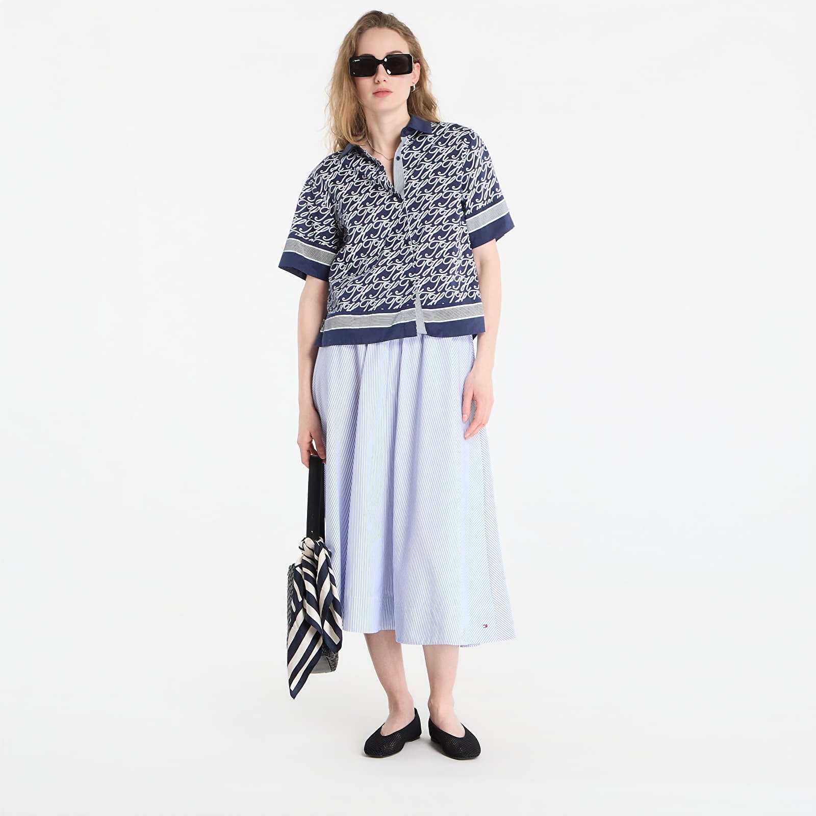 Ingek Tommy Hilfiger Swimshop Silk Voile Aop Shirt Dark Blue Argyle