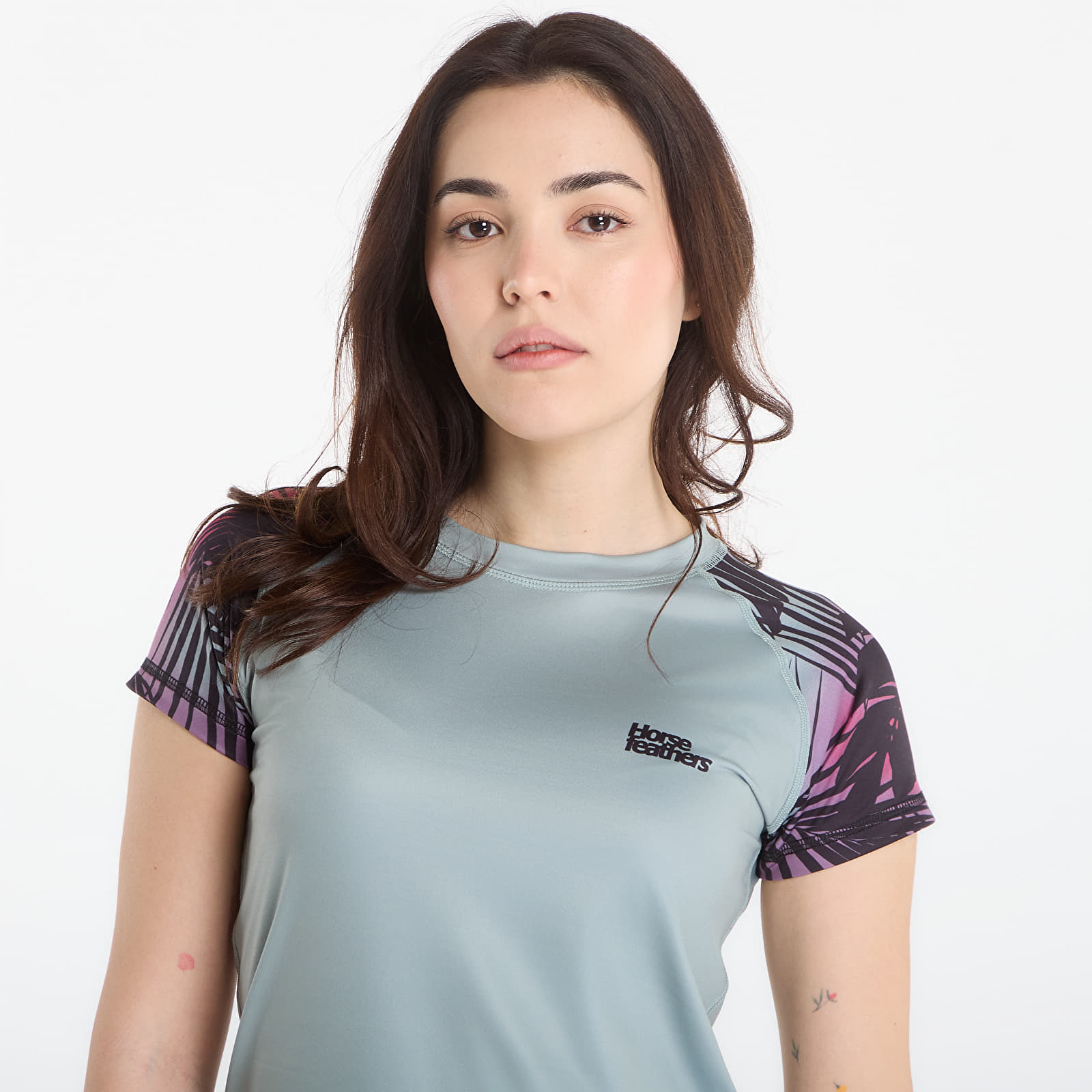 Trikots für Frauen Horsefeathers Deco Bike Jersey Iceberg Green/ Hawaii