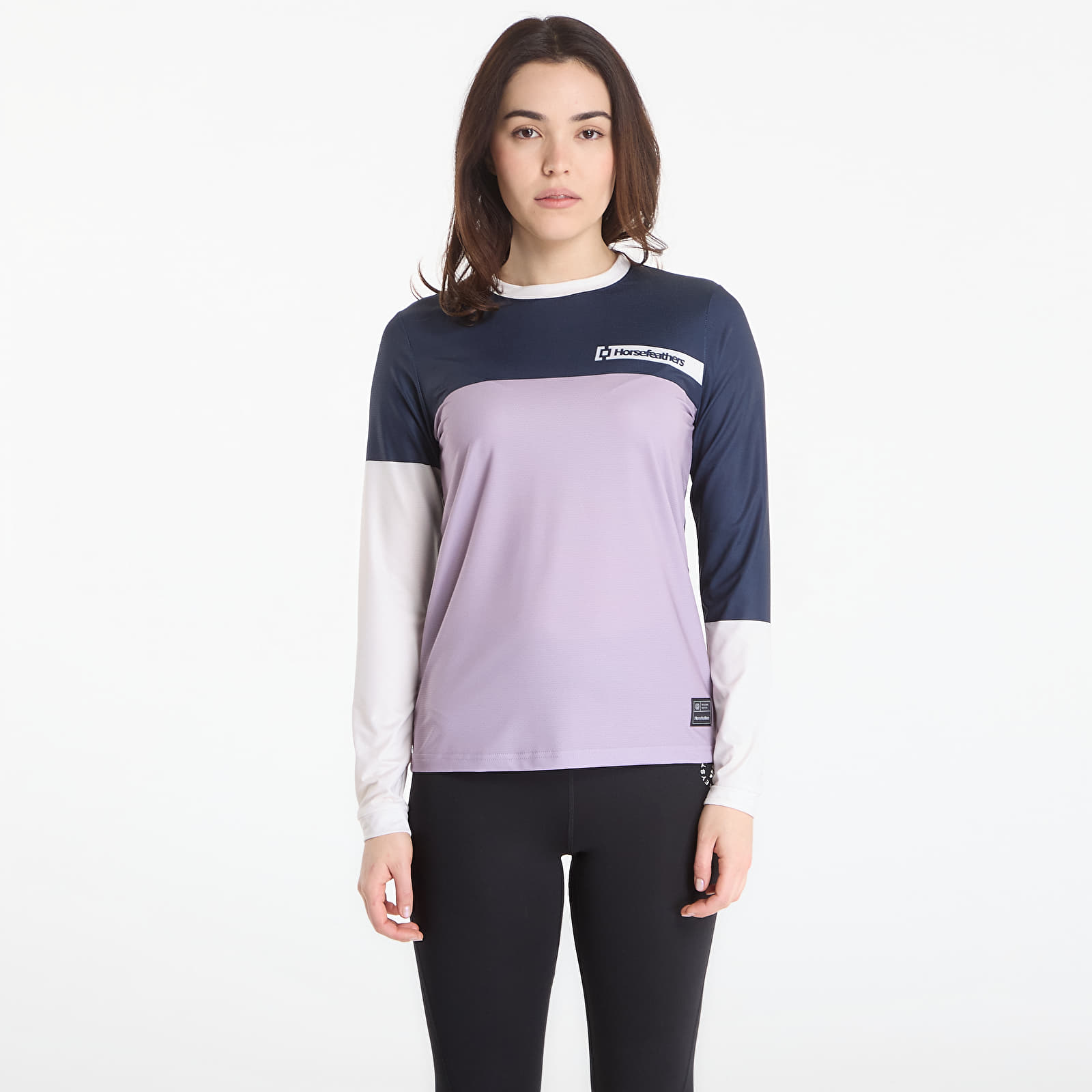 Maglie da donna Horsefeathers W Quantum Ls Bike Jersey Indigo/ Iris